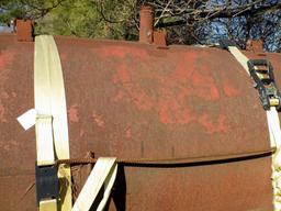 Lot 13: 500 Gallon Propane Tank Cut For Use As Smoker On Trailer.  No Vin No Title