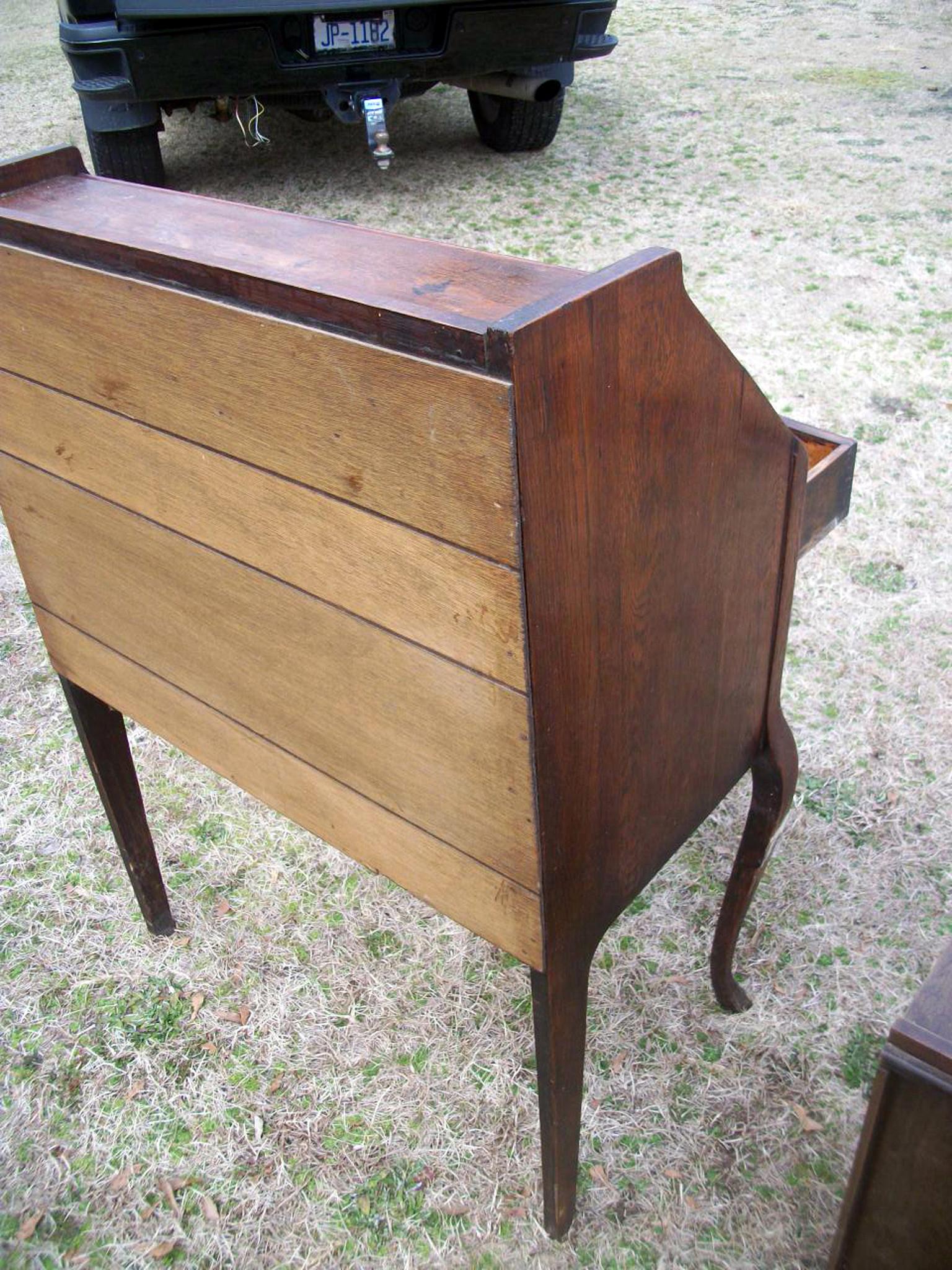 Lot 25: Vintage Secretary With Drawer - Approximately 1950'S With Back Repairs