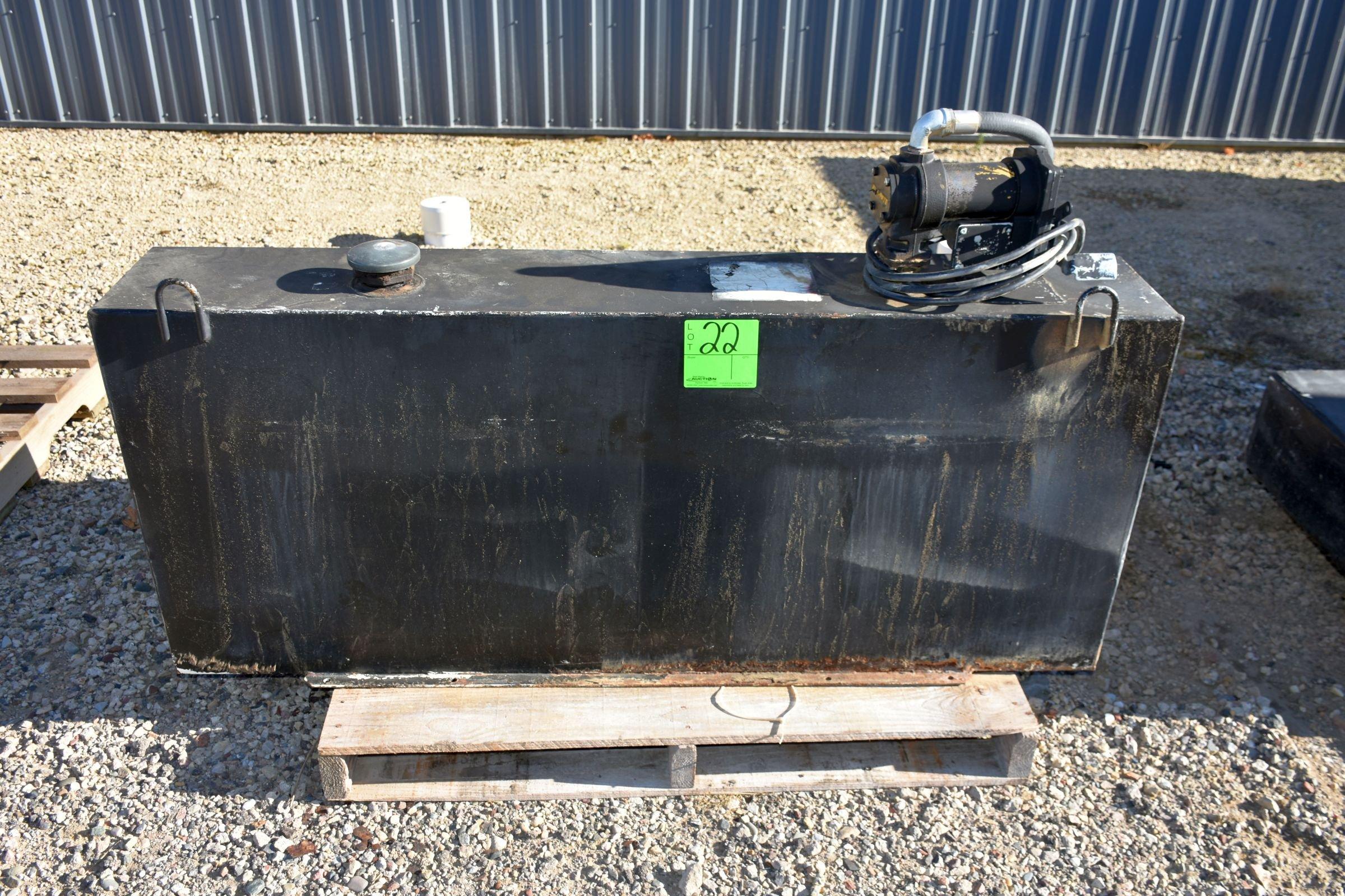 L-Shaped 100 Gallon Pickup Fuel Tank With 12 Volt Pump