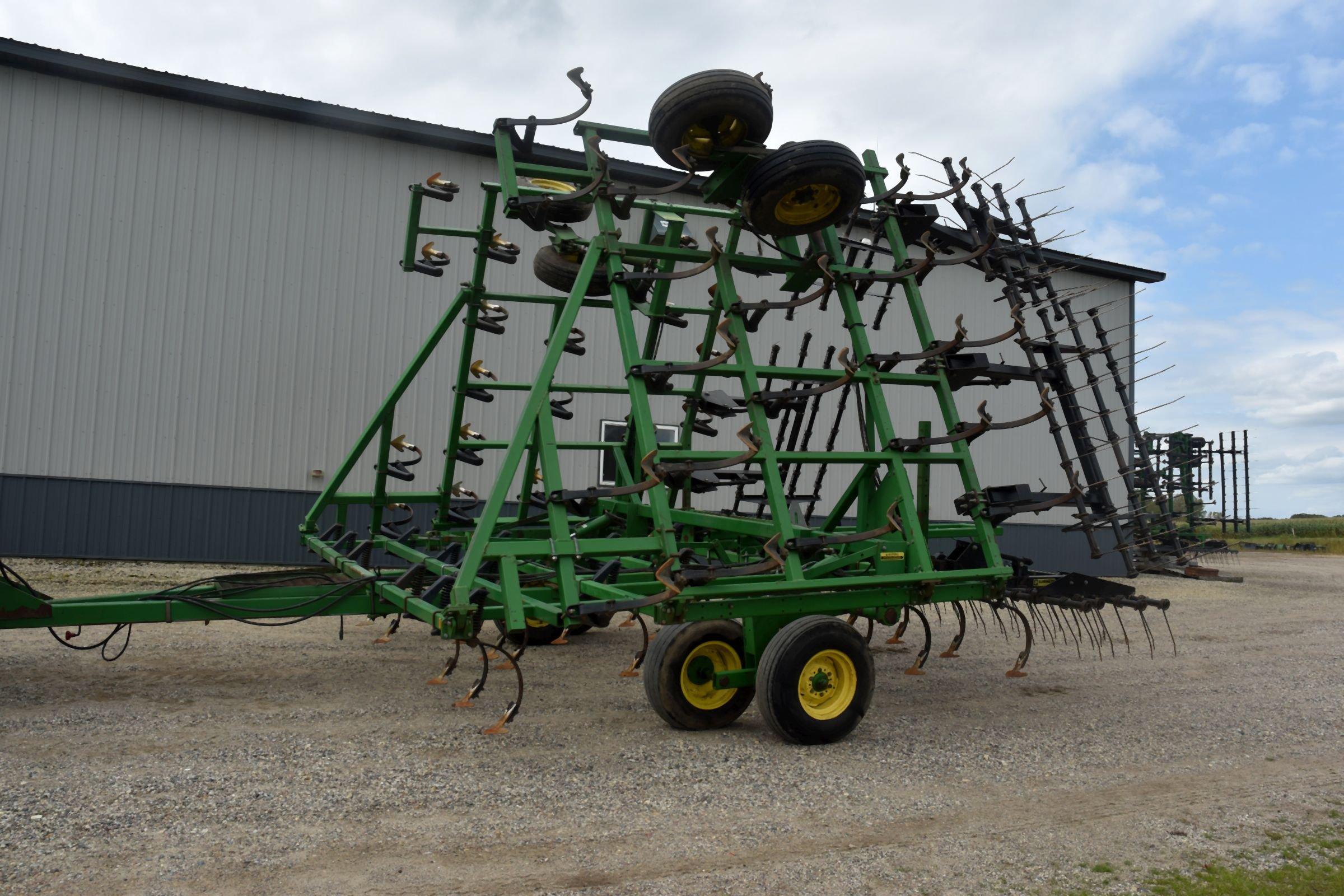 John Deere 960 Field Cultivator, 36.5 Foot, With Newer Summers 4 Bar Spike Harrow And Hitch, SN: X00