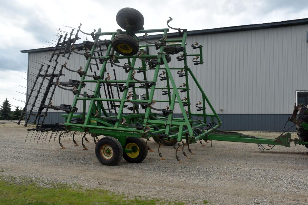 John Deere 960 Field Cultivator, 36.5 Foot, With Newer Summers 4 Bar Spike Harrow And Hitch, SN: X00