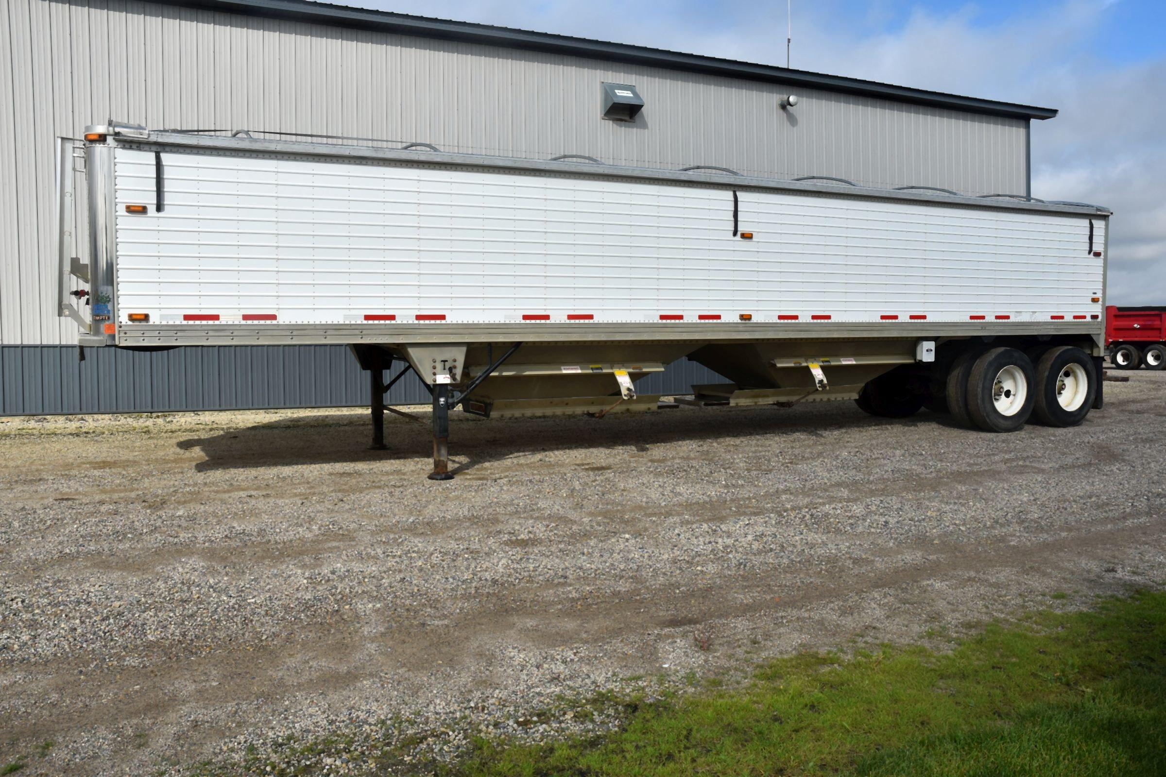 2009 Timpte 40’x96”x66” Ag Hopper Grain Trailer, Roll Tarp, Air Ride, 24.5 Rubber, LED Lights, Stain