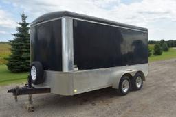 2002 H-H 7’x15’ Cargo Trailer, Tandem Axle, Flip Down Ramp Door, Side Door