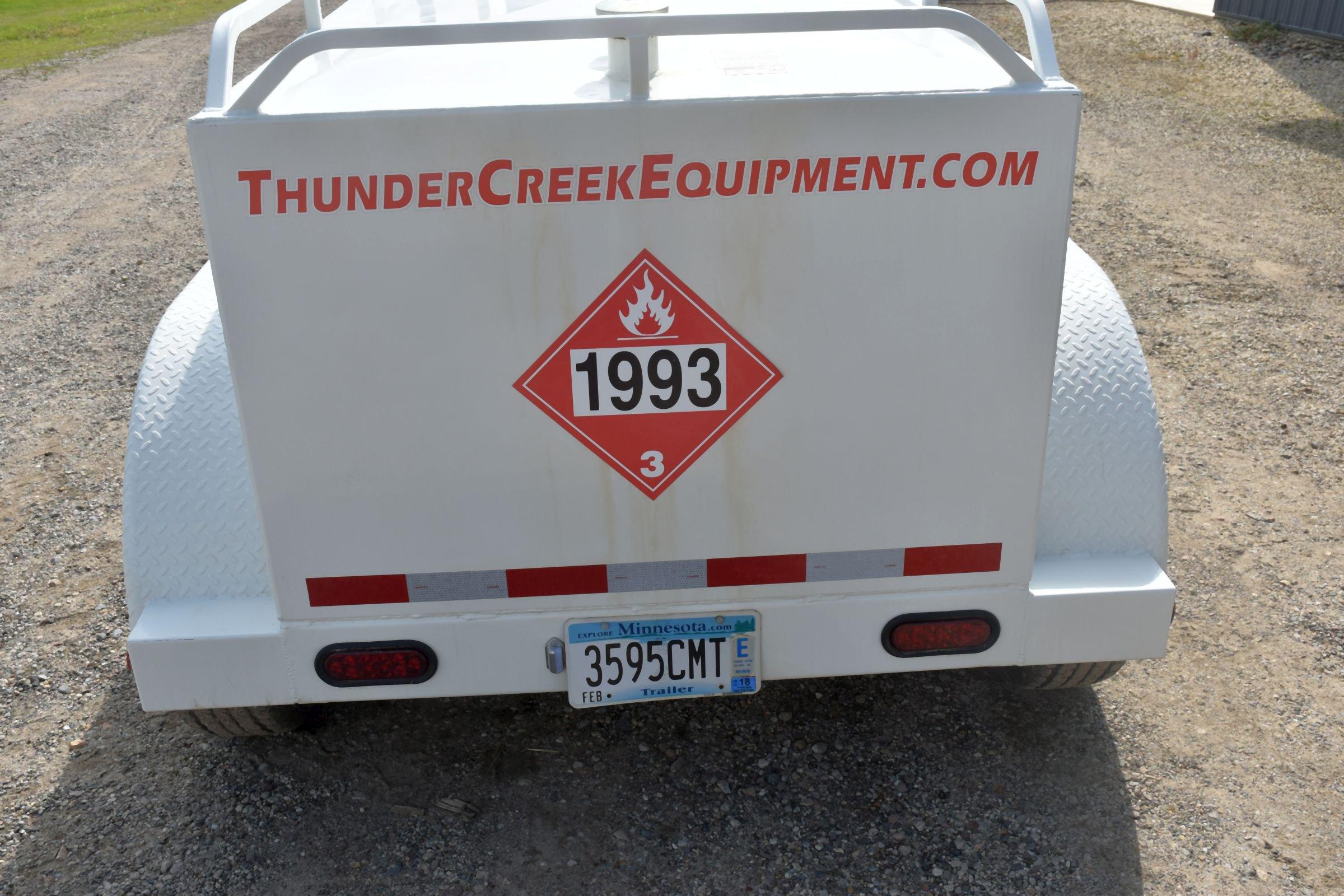 2011 Thunder Creek 700 Gallon Fuel Caddy, Hose Reel, 12 Volt, Tandem Axle, Has Title, VIN: 1L9BU1228