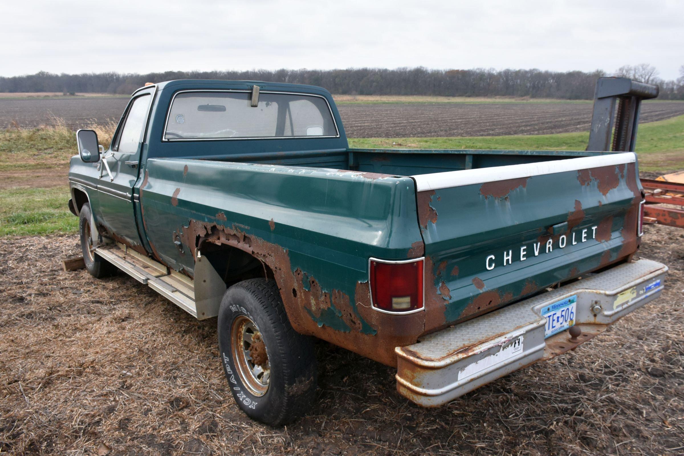 1978 Chevy Scottsdale 20 Pickup, 4x4, Reg Cab, Long Box, Has Not Run In 6 Years, Auto, Does Not Ru