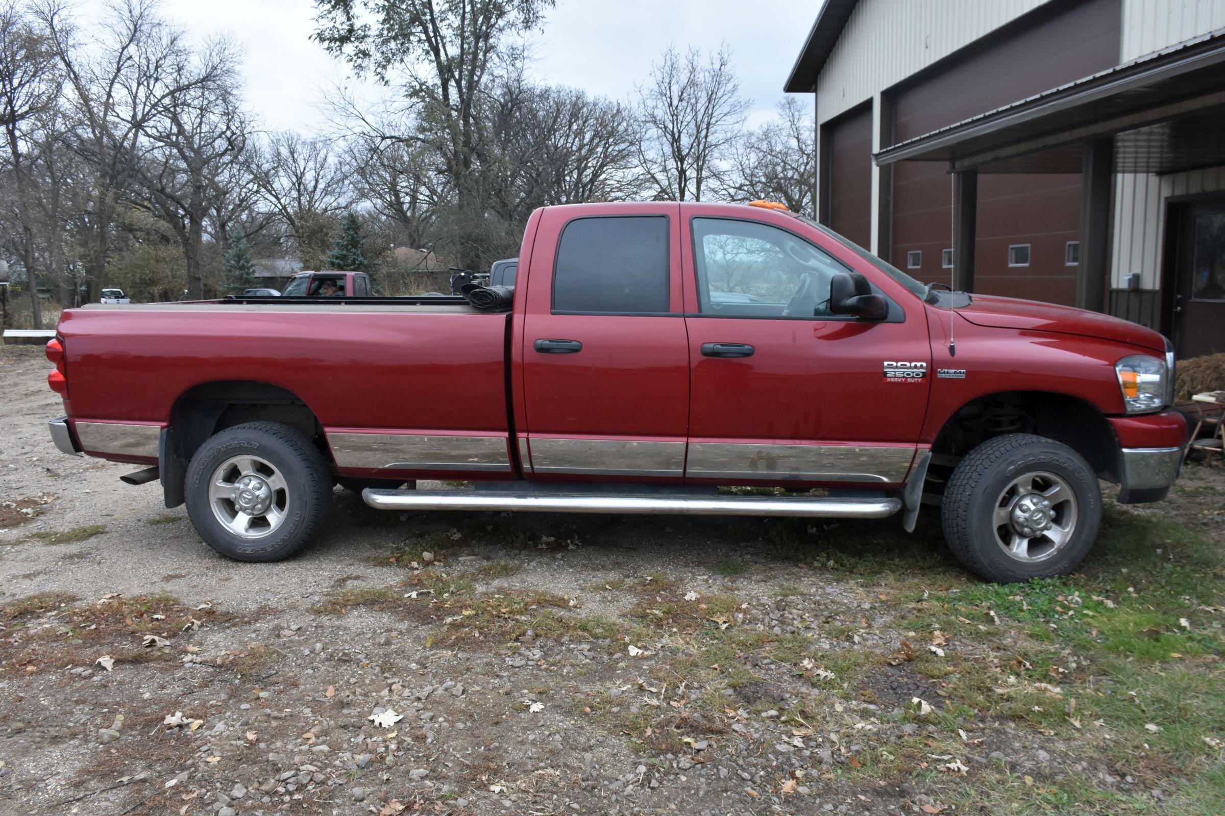 2009 Dodge Ram 2500HD Big Horn Pickup, 5.7L Hemi, 4x4, 4 Door, Long Box, Gooseneck Ball, 71,000 Mile