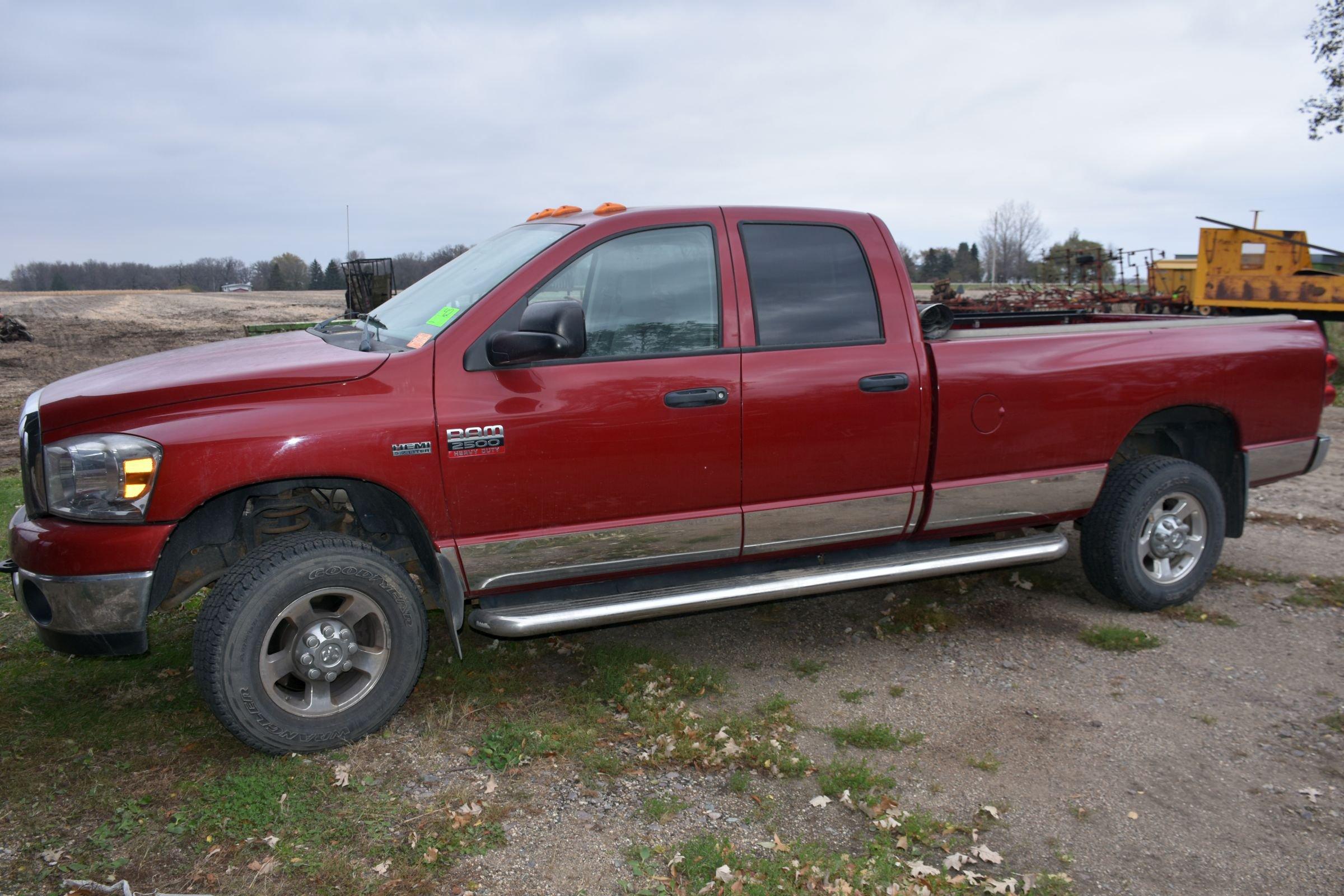 2009 Dodge Ram 2500HD Big Horn Pickup, 5.7L Hemi, 4x4, 4 Door, Long Box, Gooseneck Ball, 71,000 Mile