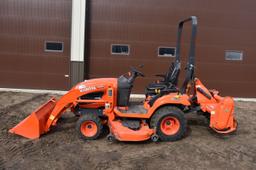 Kubota BX2670 Compact Utility Tractor, 4WD, 422 Actual Hours, 3pt., 540PTO, 26x12.00 Tires, 60" Mowe