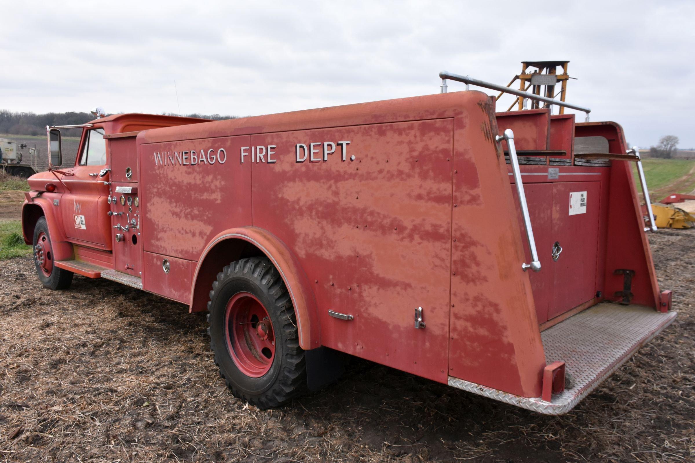 1965 Chevy 60 Fire Truck, 396 V8 Gas, 8,215 Miles Showing, 4x2 Speed, NO TITLE OR REGISTRATION