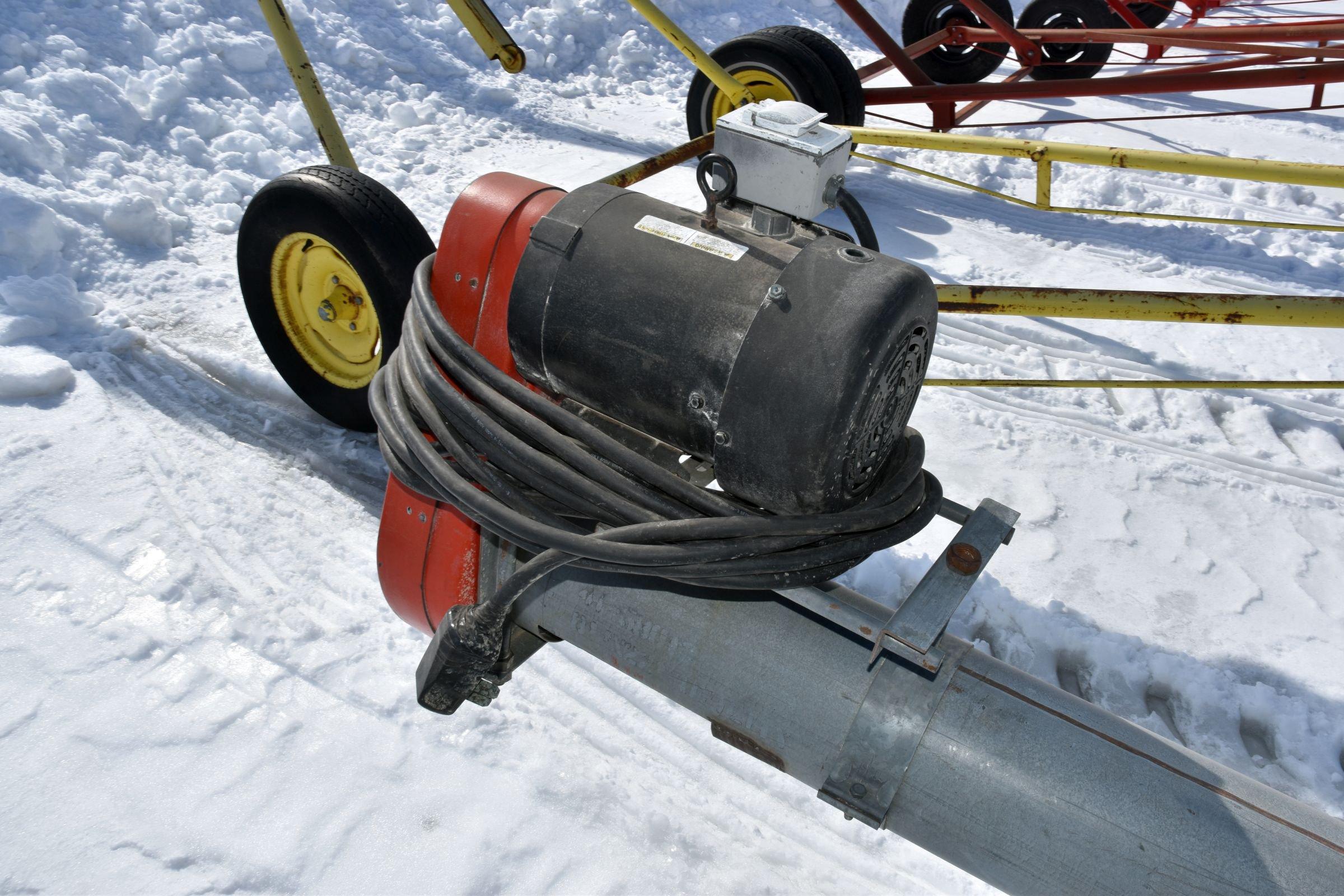 8”x23’ Grain Auger With 3HP Electric Motor On Transport