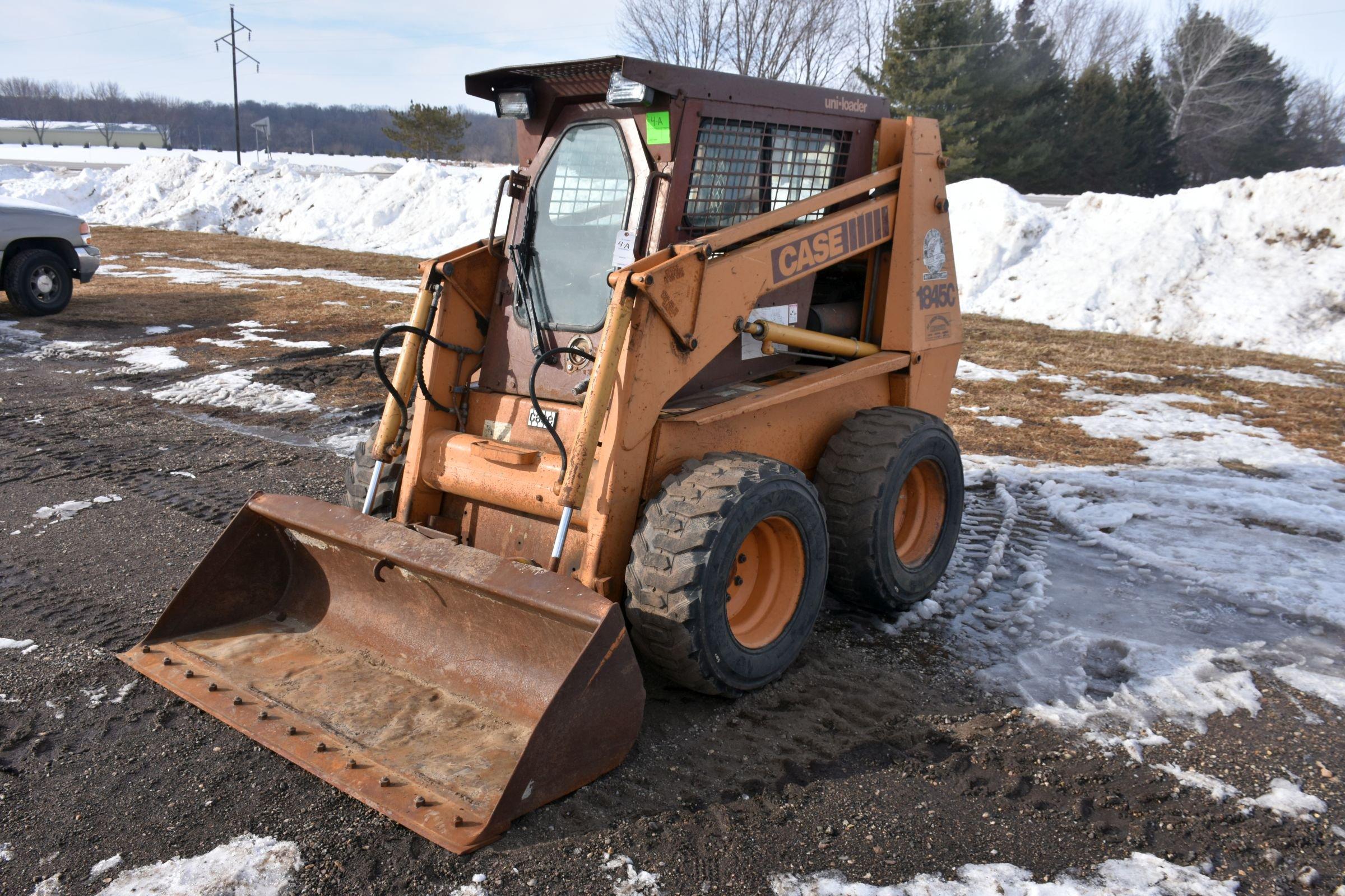 Case 1845C Skidloader, Diesel, Enclosed Cab, Aux