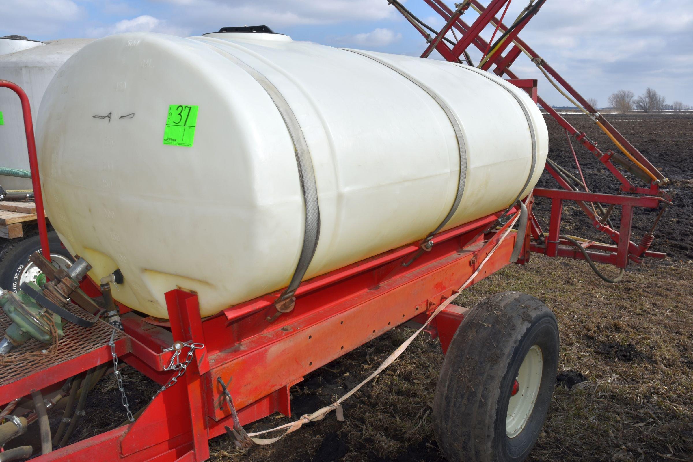 500 Gallon Crop Sprayer, Single Axle, 40’ X-Fold Booms, PTO Pump