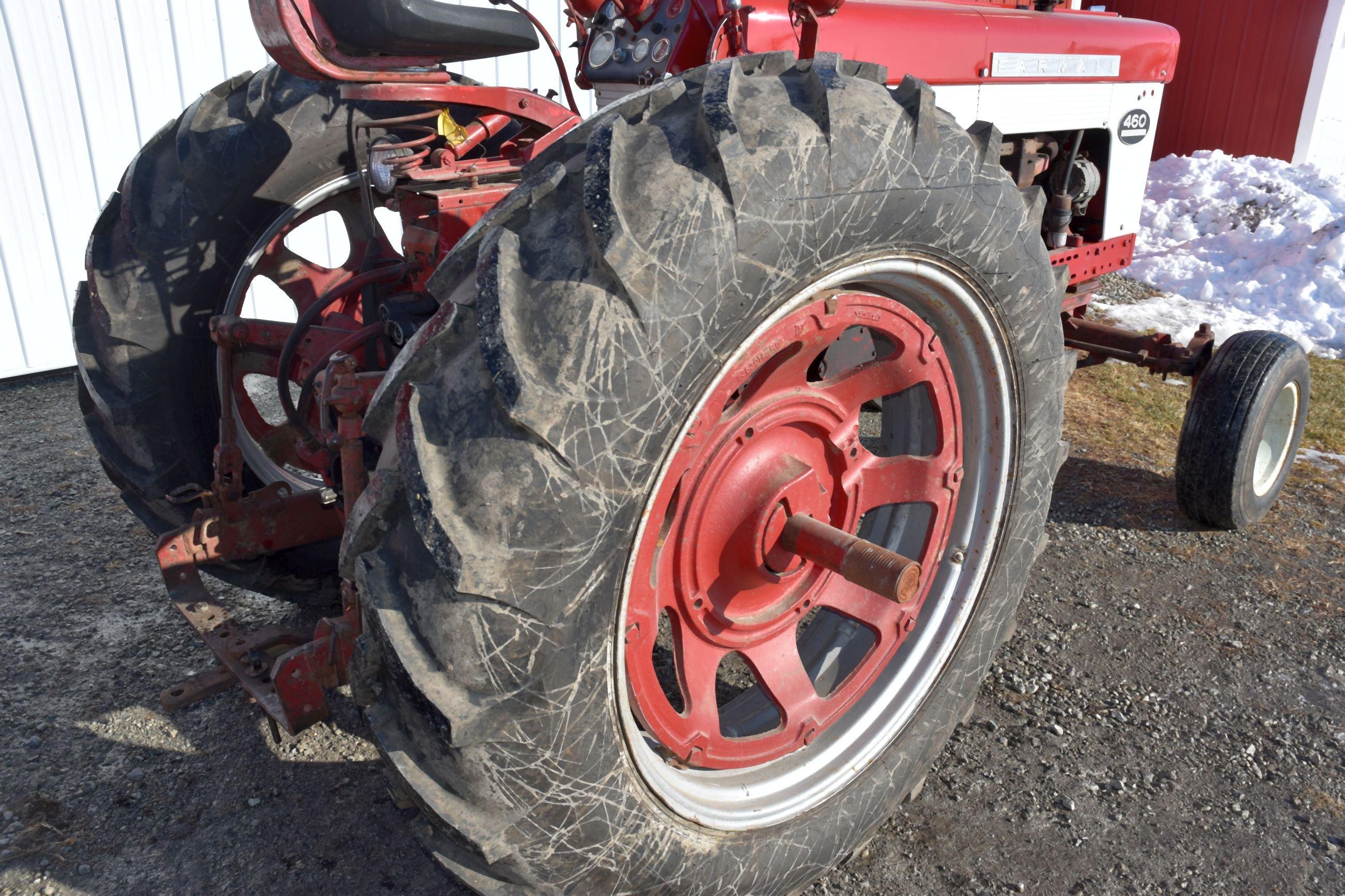 Farmall 460 Gas Tractor, Wide Front, 14.9x38 Tires, 540 PTO, 1 Hydraulic, Fast Hitch, Good TA, Good