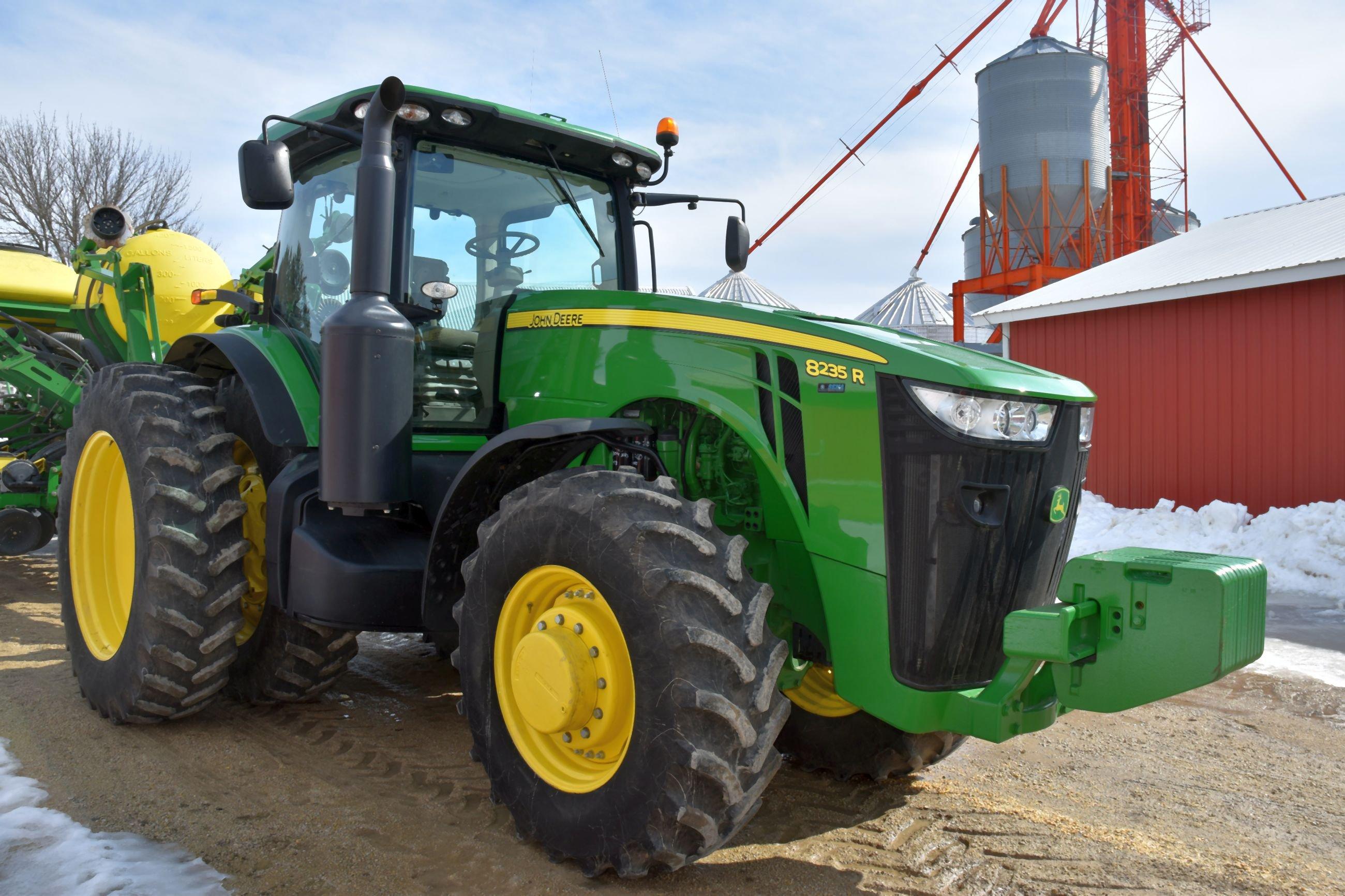 2012 John Deere 8235R MFWD Tractor, 1714 Actual One Owner Hours, 480/80R46 Duals At 85%, 480/70R30 F