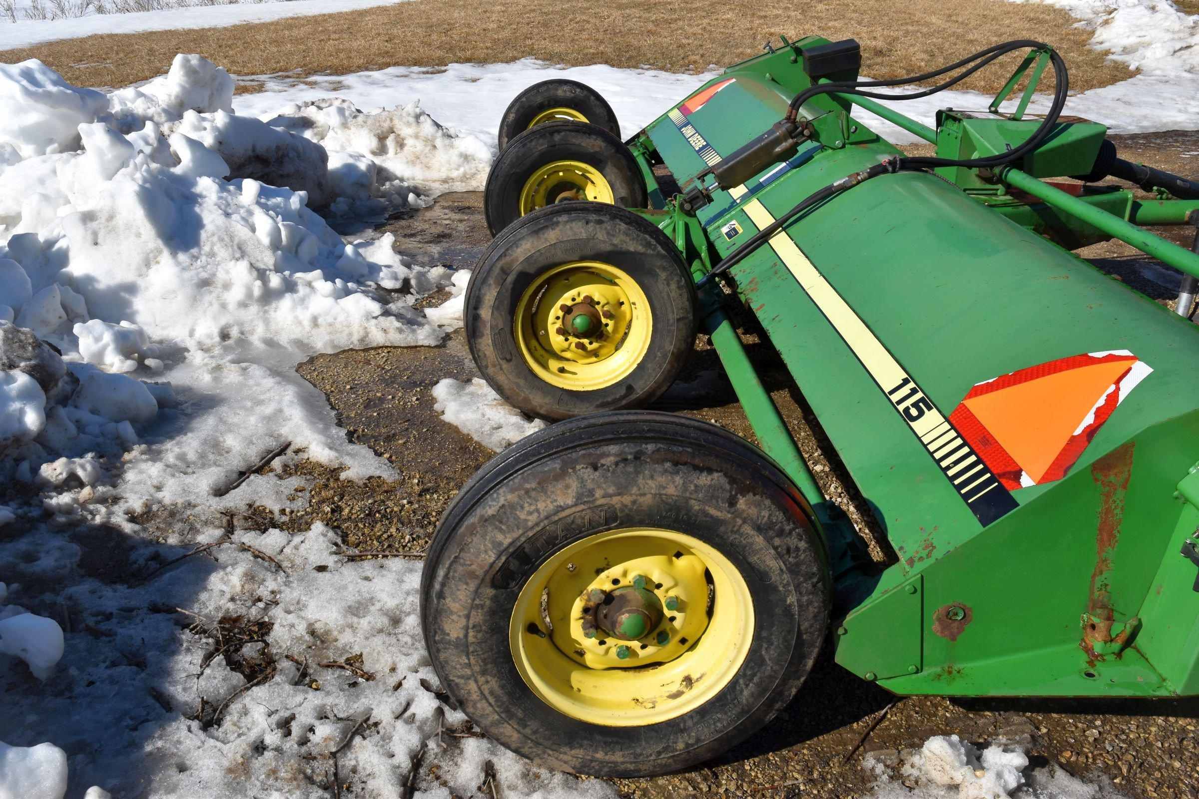 John Deere 115 Stalk Shredder, 15’, 4 Wheel Transport, 1000PTO, Good Knives, SN: X002689