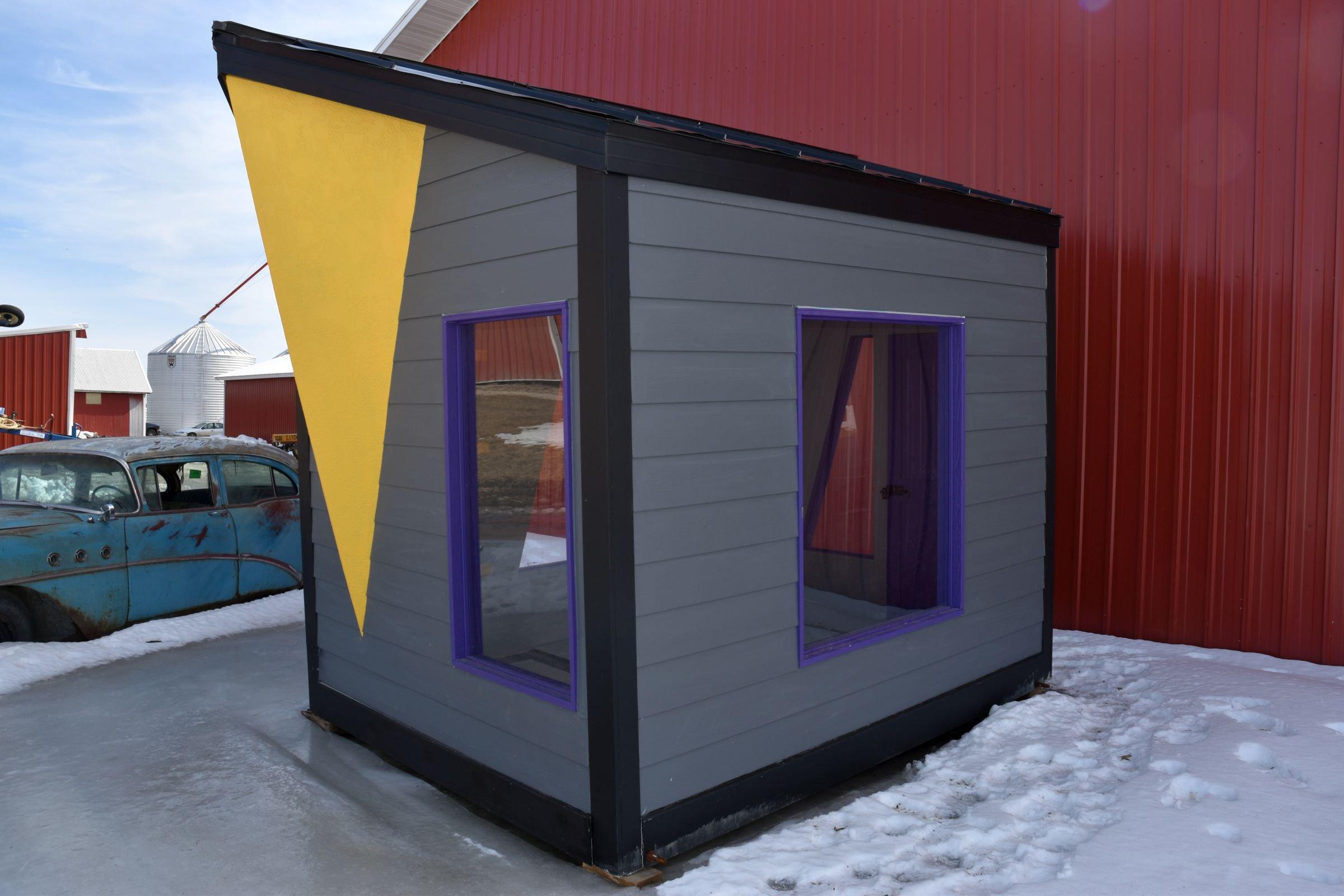 Shop Built 8'x12' Shed, Windows, On Skids, Built To Replicate The MN Vikings Stadium, Frozen On