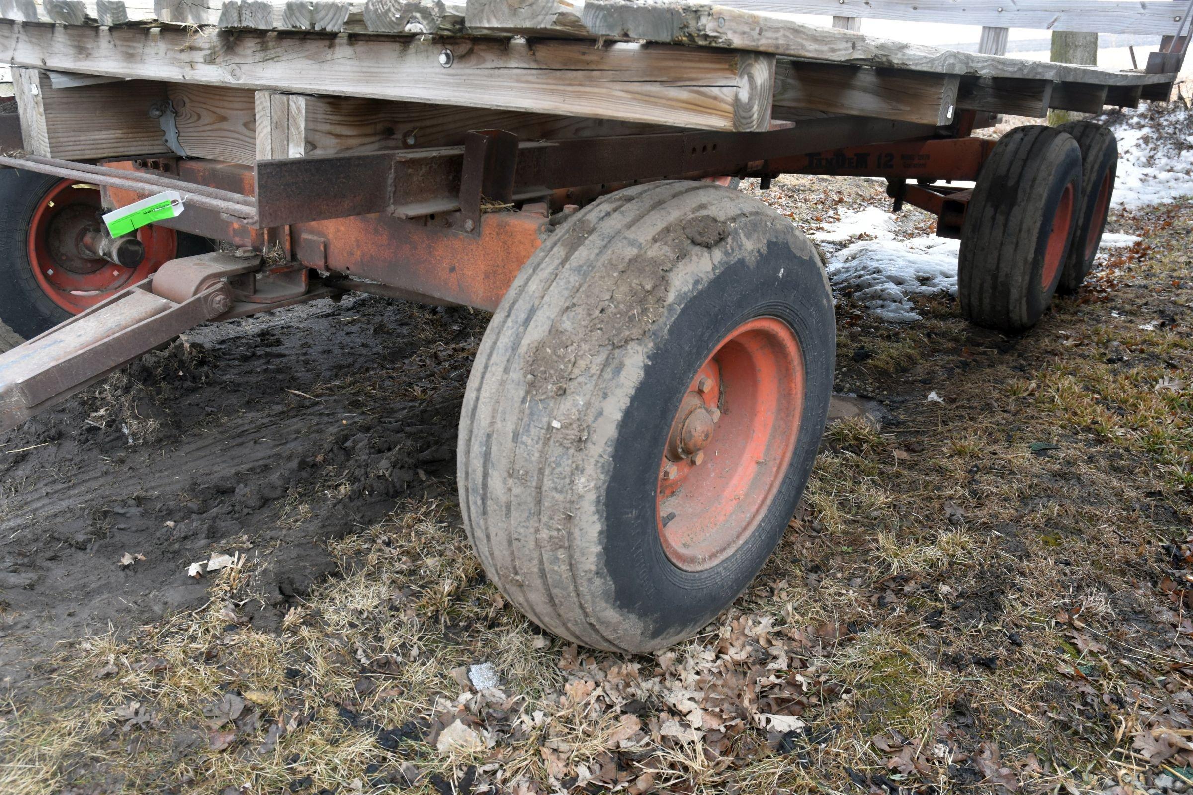 14'x8' Flatbed Wagon On Minnesota Tandem 12 Ton Running Gear