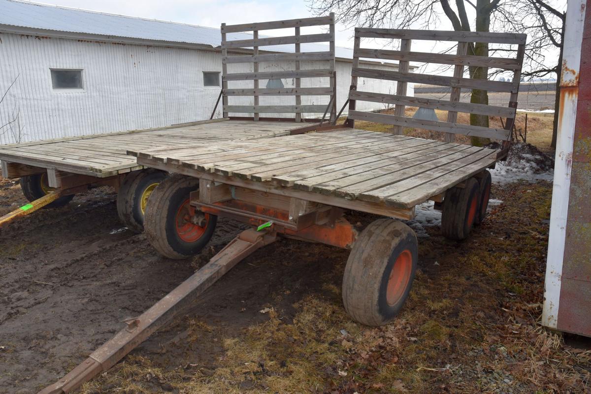 14'x8' Flatbed Wagon On Minnesota Tandem 12 Ton Running Gear