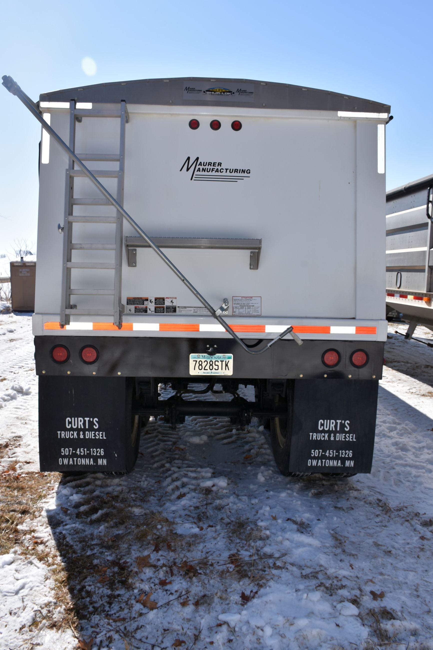 2013 Maurer Steel Hopper Grain Trailer, 42’ x 96” x 66”, Spring Ride, Roll Tarp, Cat Walks, 24.5 Tir