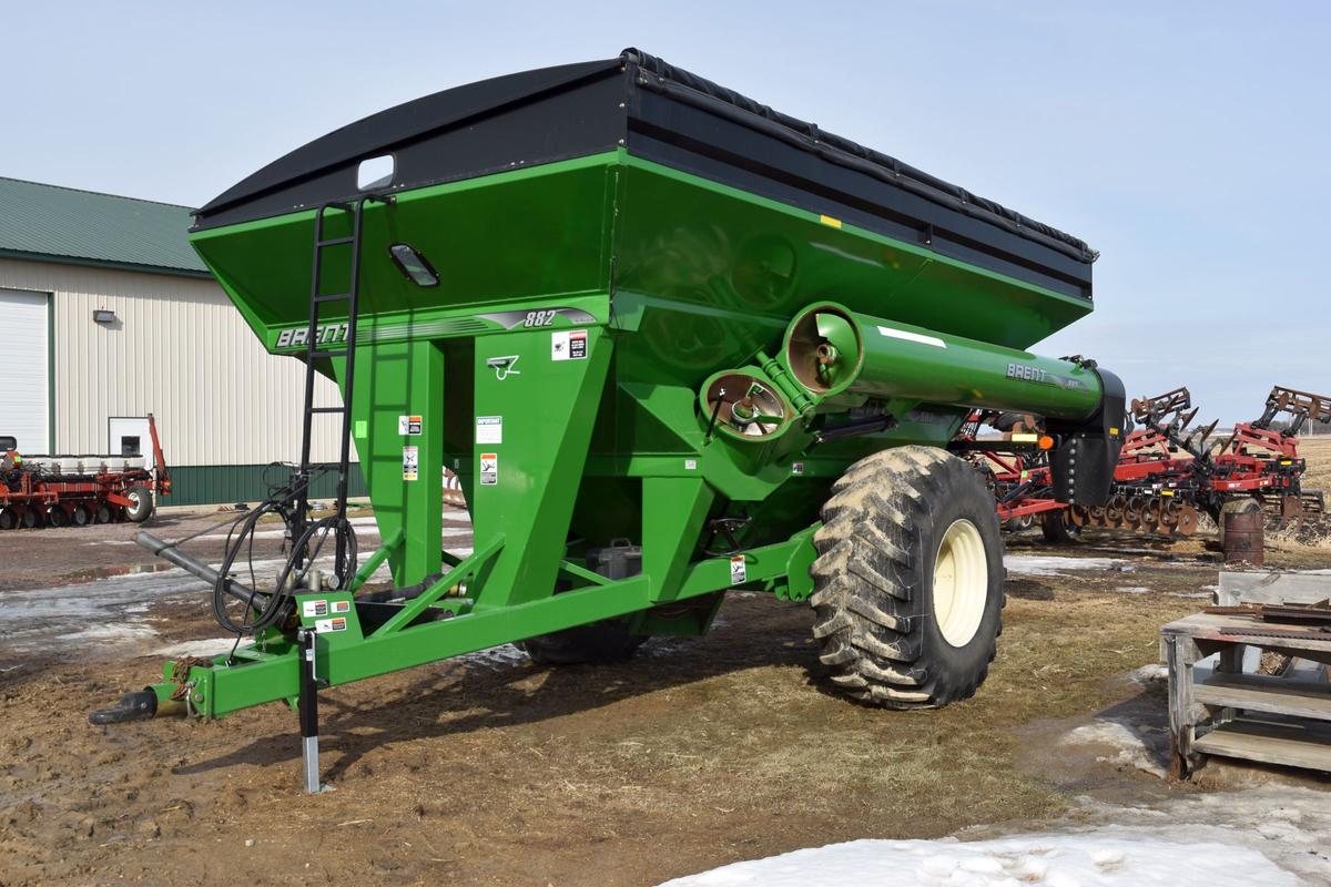 2011 Brent 882 Grain Cart, 30.5-32 Tires, 1000 PTO, Roll Tarp, Scale, Hydraulic Adjust Spout, SN: B2