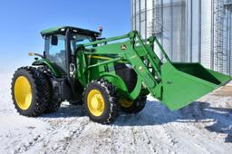 2013 John Deere 7200R MFWD, 419 Actual One Owner Hours, 540/1000 PTO, 3 Hydraulics, 3 Pt., Quick Hit