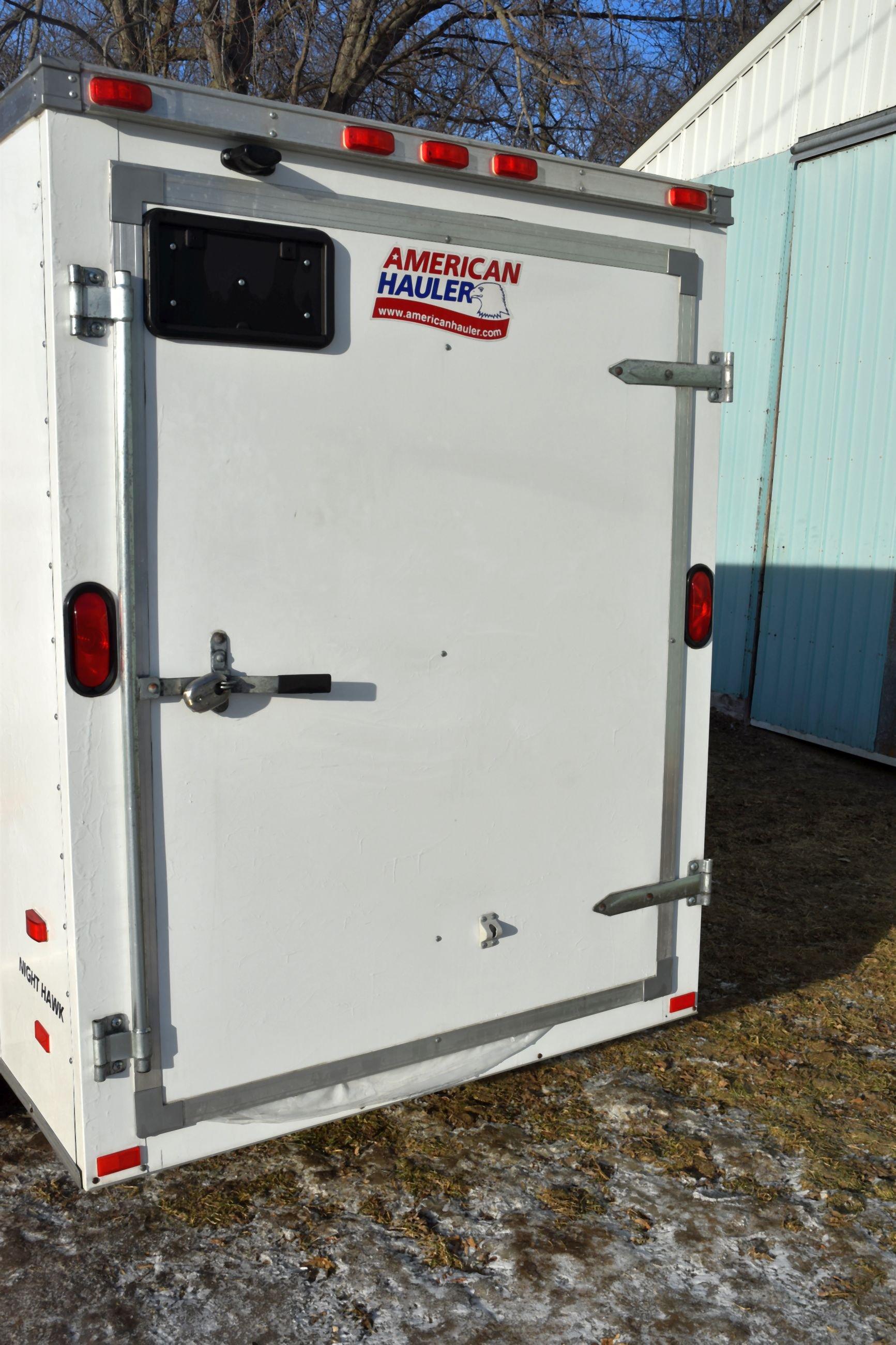 2001 American Hauler 11’x6’ Enclosed Cargo Trailer, Single Axle, Rear and Side Door