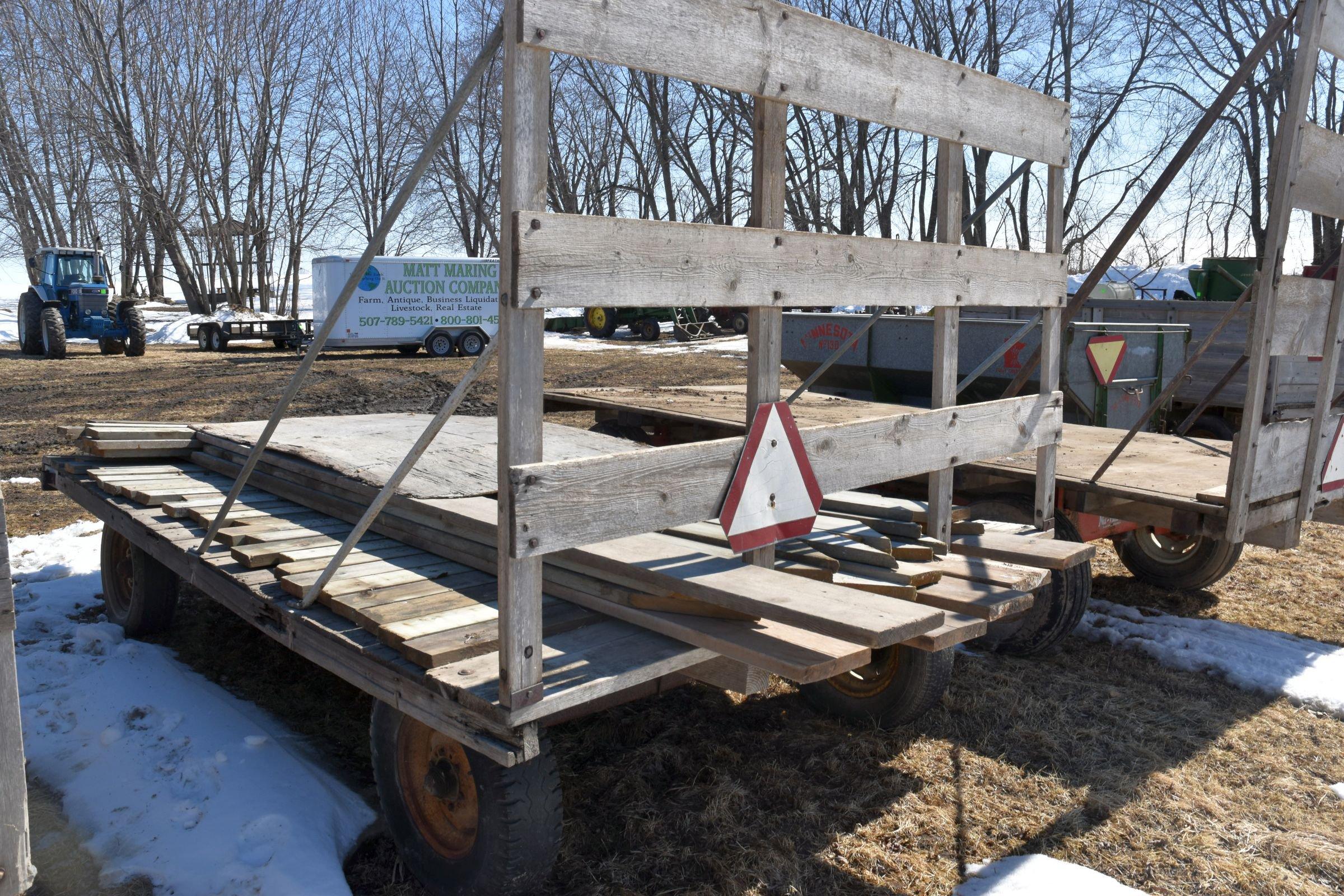 13'x8' Wooden Hay Rack On Running Gear