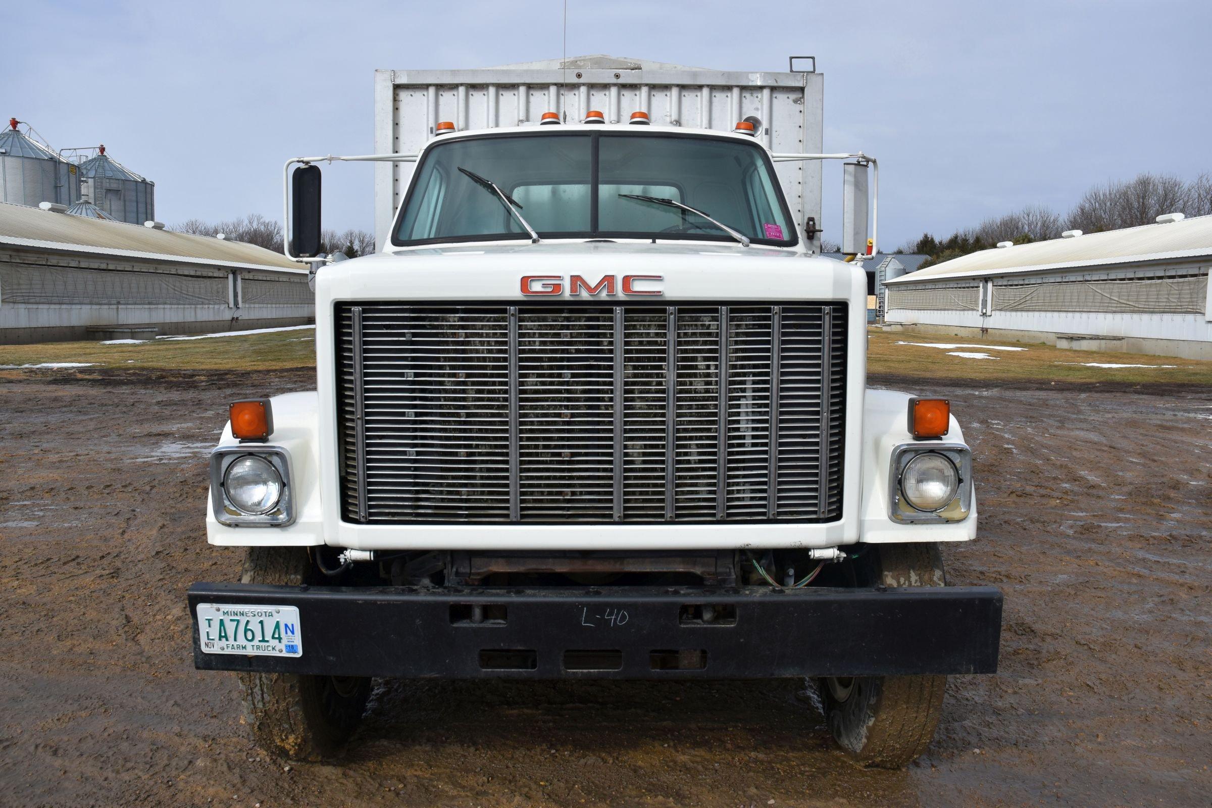 1984 GMC Brigadier Grain Truck, Detroit Diesel, 563,445 Miles, 19.5’ Aluminum Box & Hoist, 8 Speed,
