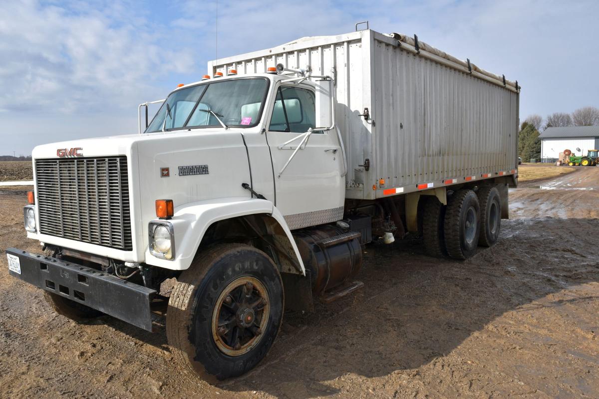 1984 GMC Brigadier Grain Truck, Detroit Diesel, 563,445 Miles, 19.5’ Aluminum Box & Hoist, 8 Speed,