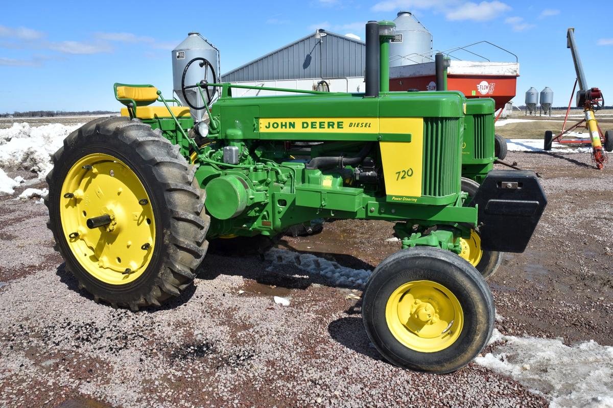 John Deere 720 Diesel Tractor, Pony Start, Fuel Line To Pony Motor Leaks, 3pt. With Quick Hitch, 540