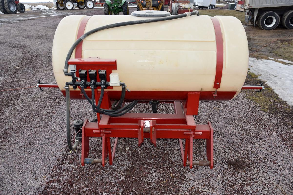 3pt. Poly Sprayer Tank, 200 Gallon With 10’ Booms, Flow Jet 12volt Pump