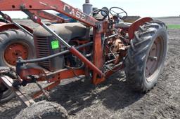 1953 Case Model DC Tractor, LP Gas, Wide Front, Fenders, With Case Hydraulic Loader, Wheel Weights,