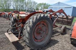 1953 Case Model DC Tractor, LP Gas, Wide Front, Fenders, With Case Hydraulic Loader, Wheel Weights,