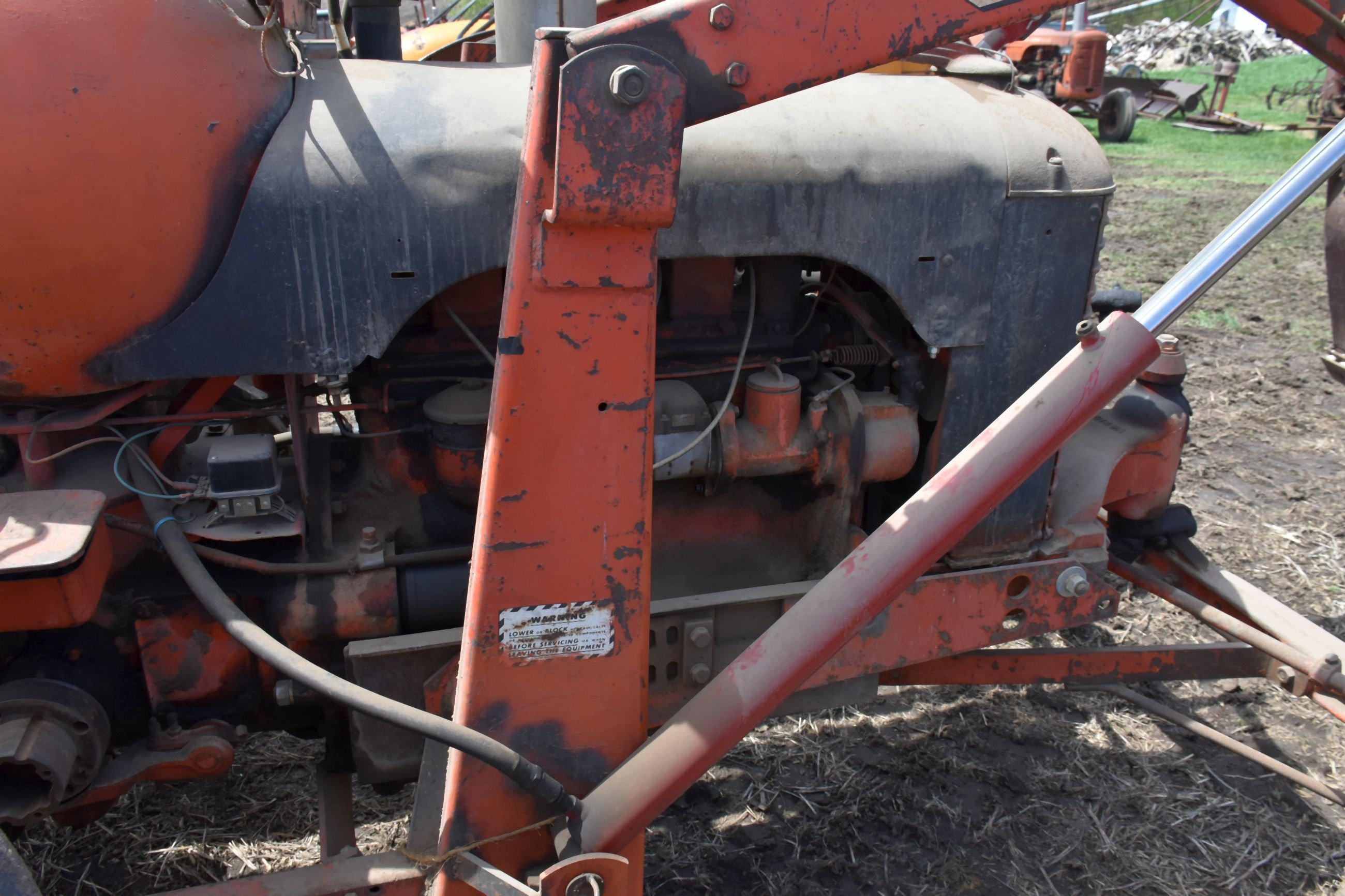 1953 Case Model DC Tractor, LP Gas, Wide Front, Fenders, With Case Hydraulic Loader, Wheel Weights,