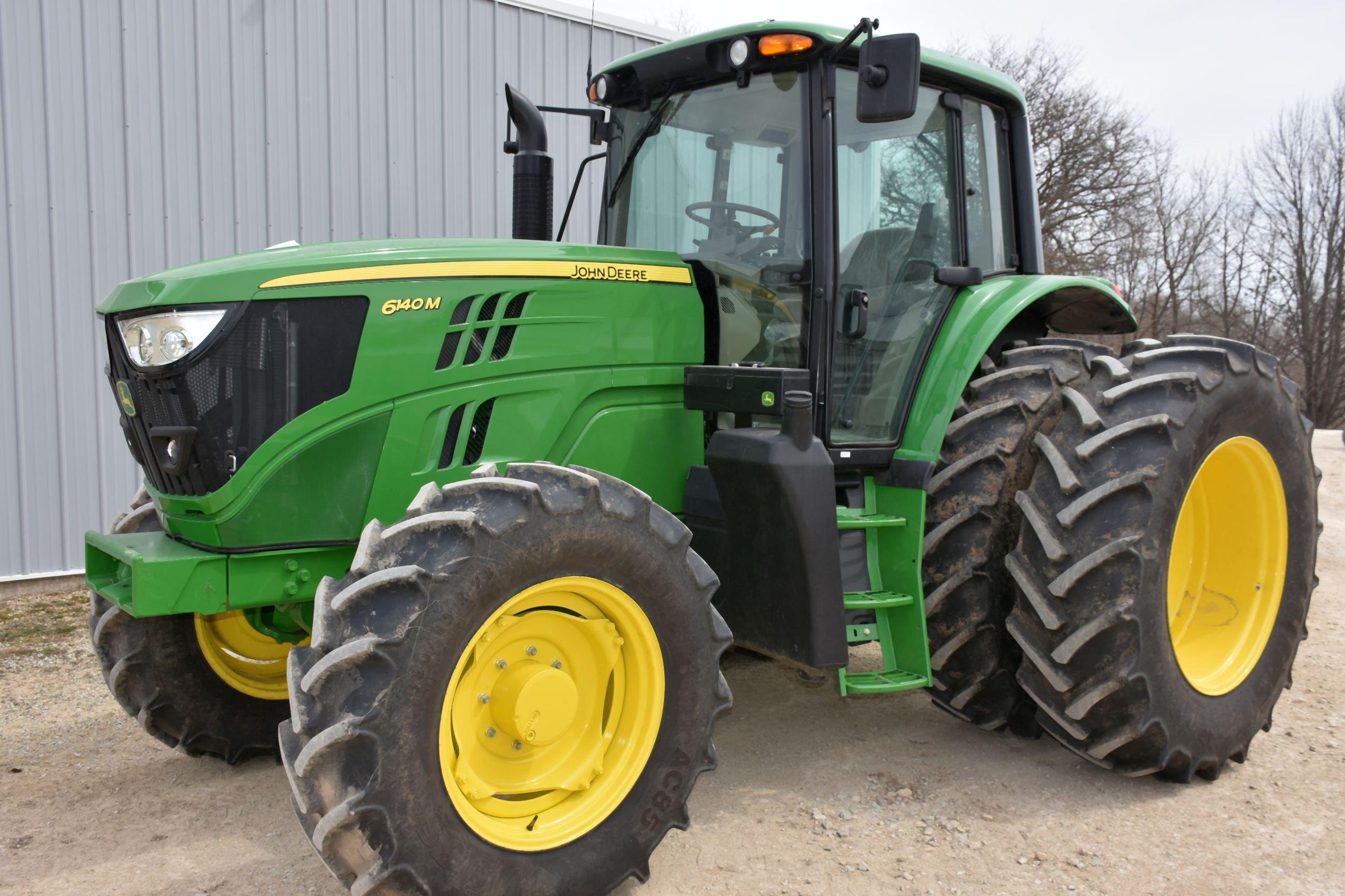 2015 John Deere 6140M MFWD Tractor, Cab, 168 Actual One Owner Hours, Left Hand Reverser, 460/85R 38