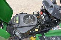 John Deere X324 Garden Tractor, 48” Deck, All Wheel Steer, Power Bagger, New Blades, 31 Hours, SN:AC