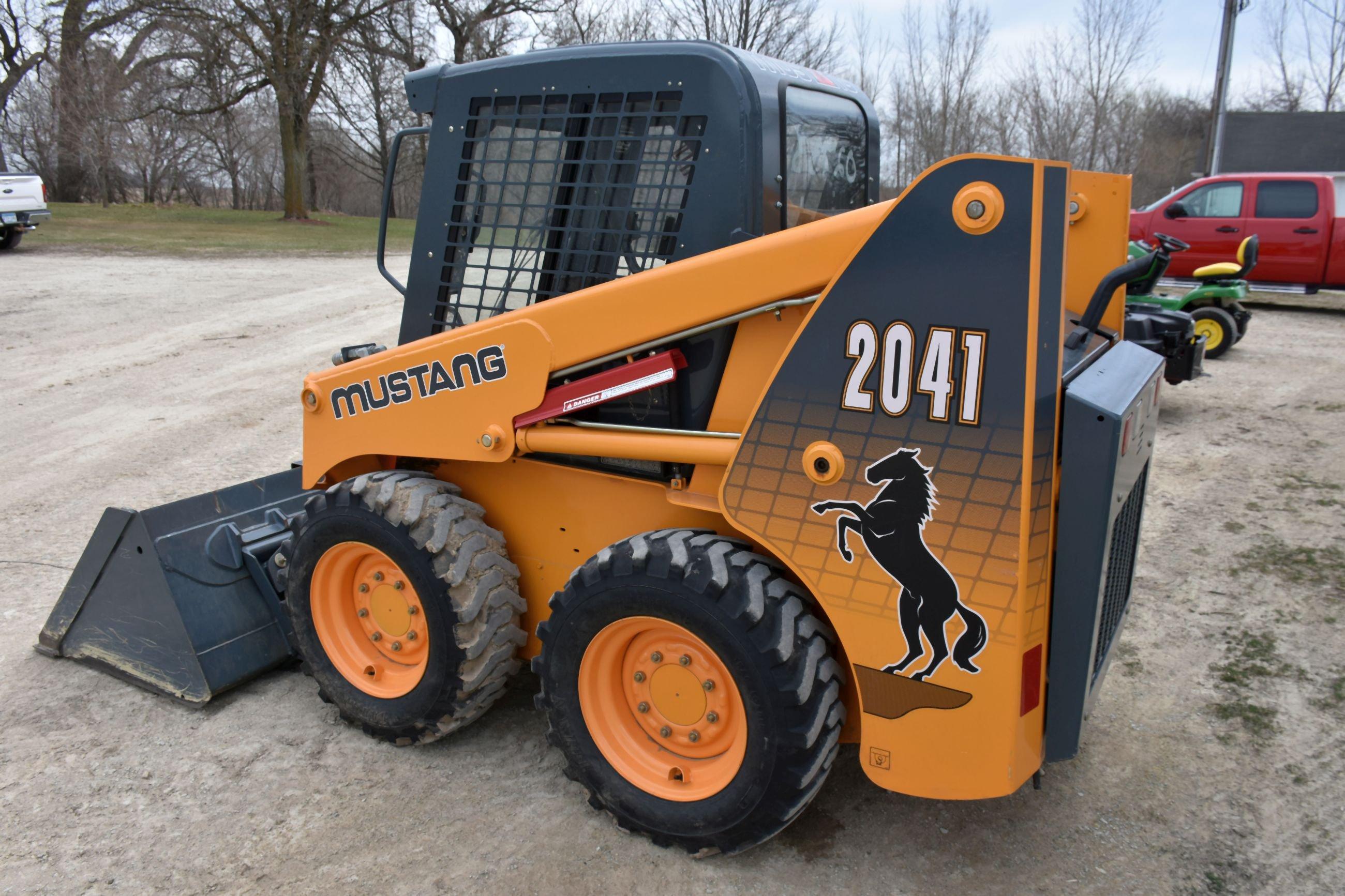 2011 Mustang 2041 Skid Loader, 188 Actual One Owner Hours, 46HP, 1350 Lift Capacity, Full Cab, Heat,