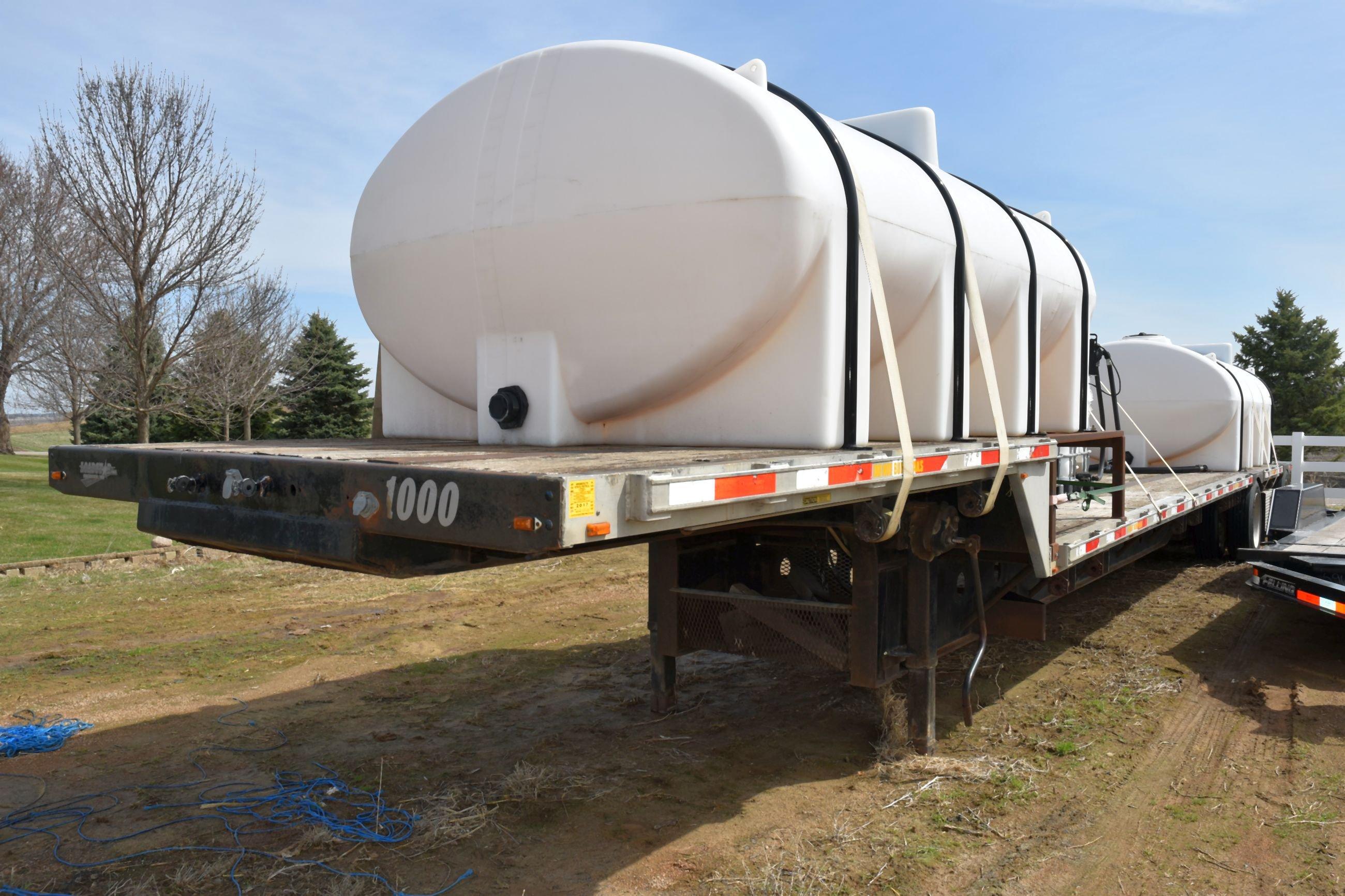 1999 Transcraft 48’ Step Deck Semi Trailer, Steel/Aluminum Combo, 22.5 Rubber, Spread Axle, Tool Box