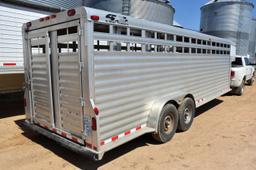 2005 4 Star Aluminum Gooseneck Livestock Trailer, 24’x8’ Tandem Axle