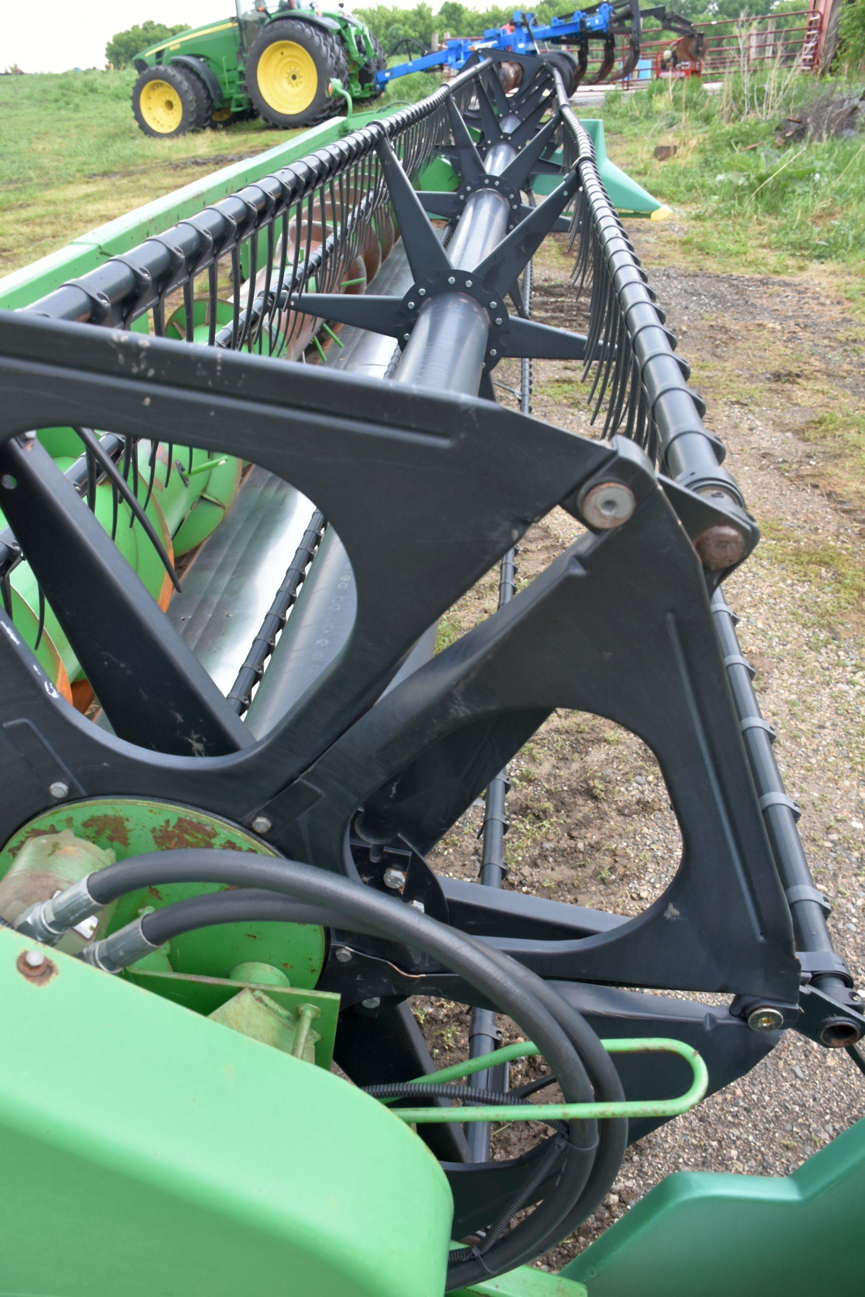 John Deere 930F Bean Heads 30’, 3” Cut, Rock Guard, Poly Has Full Finger Auger, Dual PTO, SN: F66648