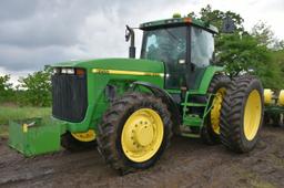 John Deere 8200 MFWD, 6470 Hours, 480/80R46 Rear Duals, Heavy Duty Rock Box, Power Shift, 3 Hydrauli