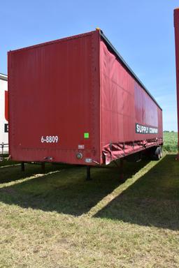 Fruehauf Model PBA – F2 – 48, 48’ x 102”, Sliding Curtain Semi Trailer, Rear Cargo Doors, 22.5 Rubbe