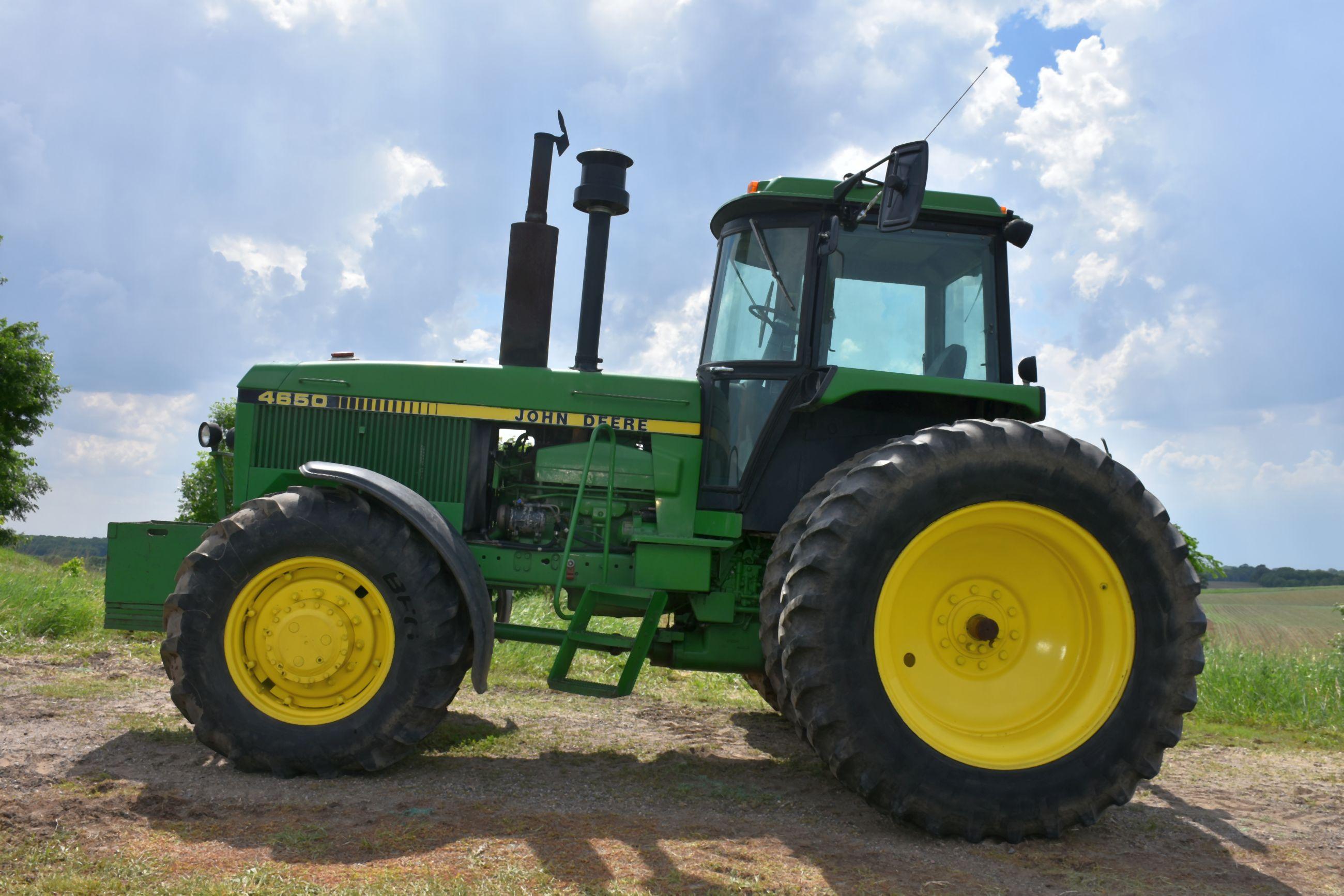 1984 John Deere 4650 MFWD, 6978 Hours, 15 Speed Power Shift, 18.4x42 Rear Duals, Front Weighted Rock