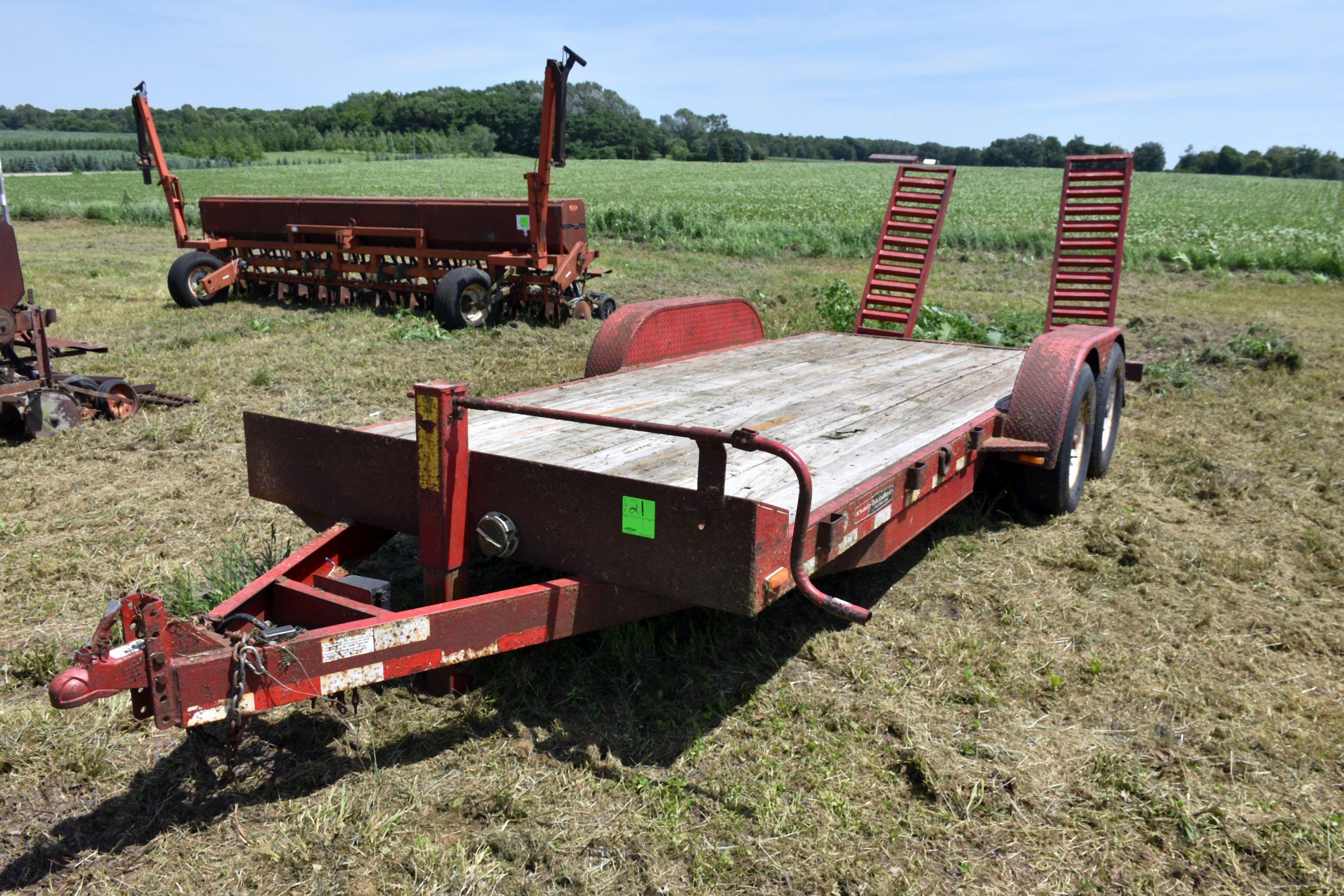 2004 Mac-Lander Trailer 80” Wide, 16’ Long, 2’ Beaver Trail, Flip-Up Ramps, Tandem Style