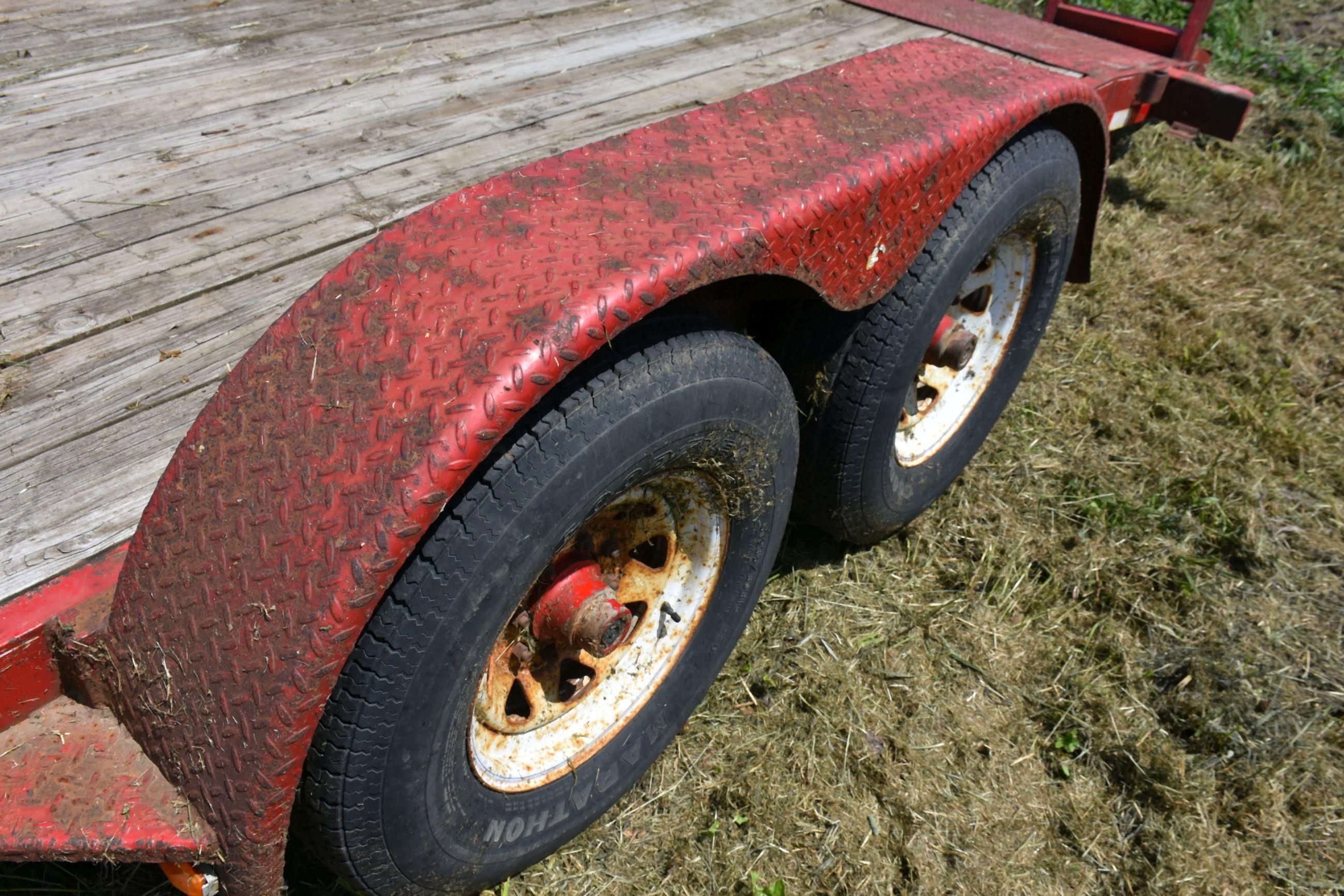 2004 Mac-Lander Trailer 80” Wide, 16’ Long, 2’ Beaver Trail, Flip-Up Ramps, Tandem Style