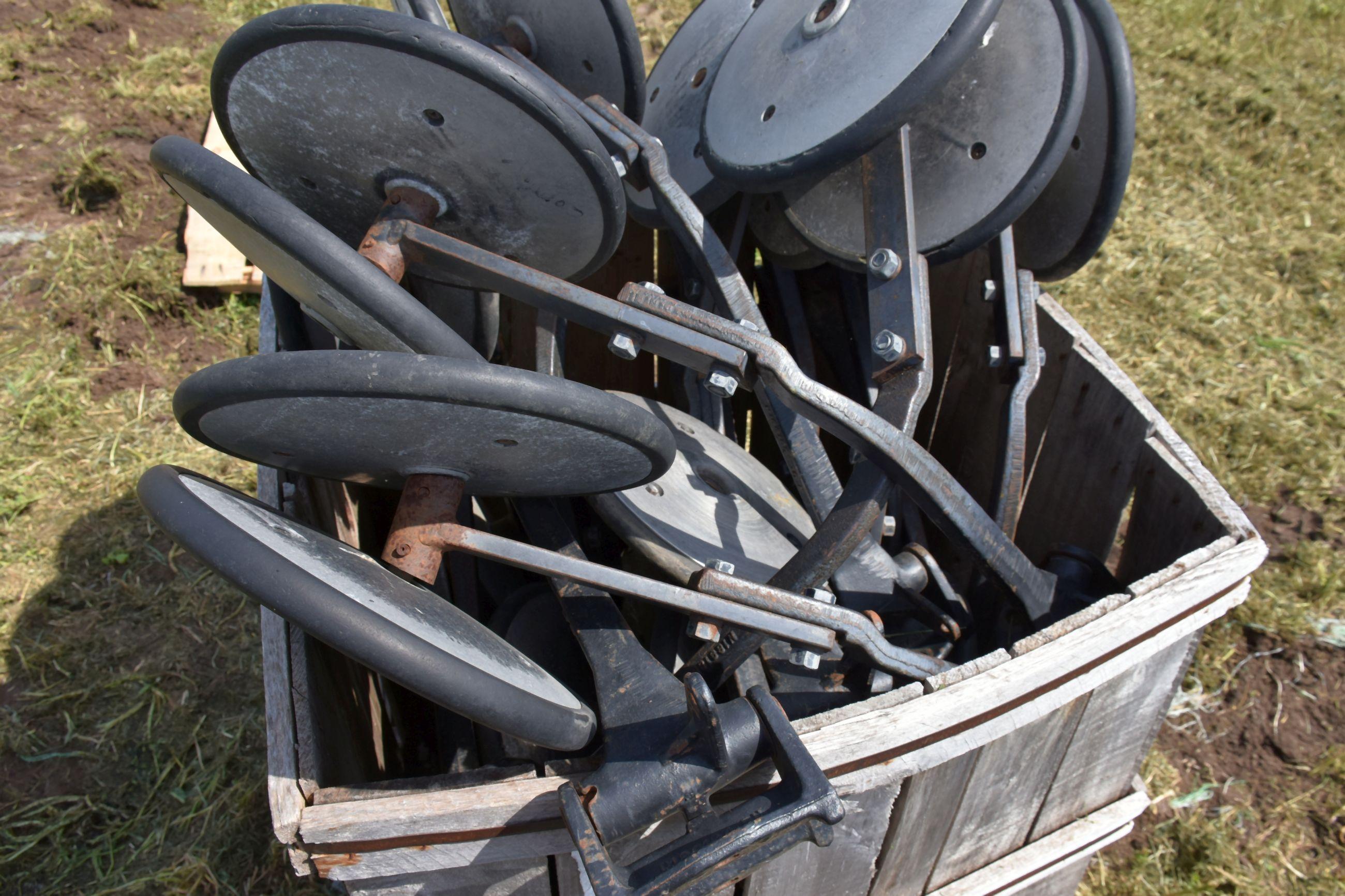 Pallet Of V-Closing Wheels & Mounting Brackets