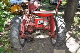 Farmall Cub Tractor, Mounted Sickle Mower, Good Rear Rubber, Wheel Weights, SN; 10052, Fenders,