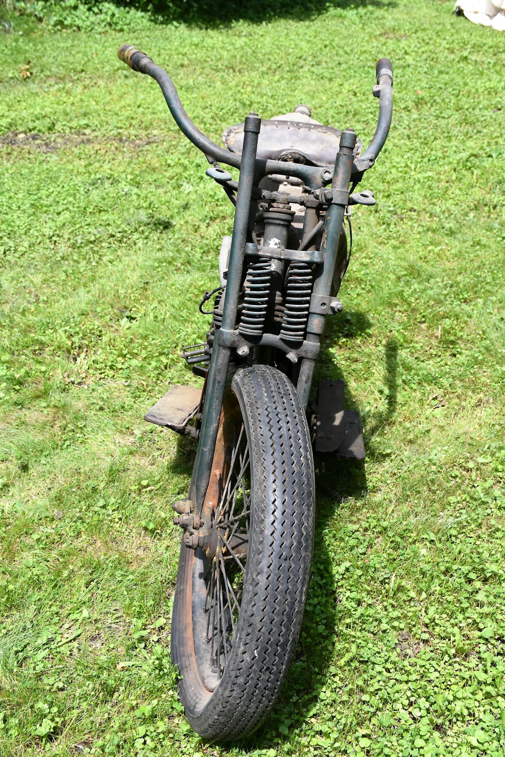 1923 Harley Davidson Twin Cylinder Motorcycle, Model JD, SN; 23JD16034, Original Condition, Missing