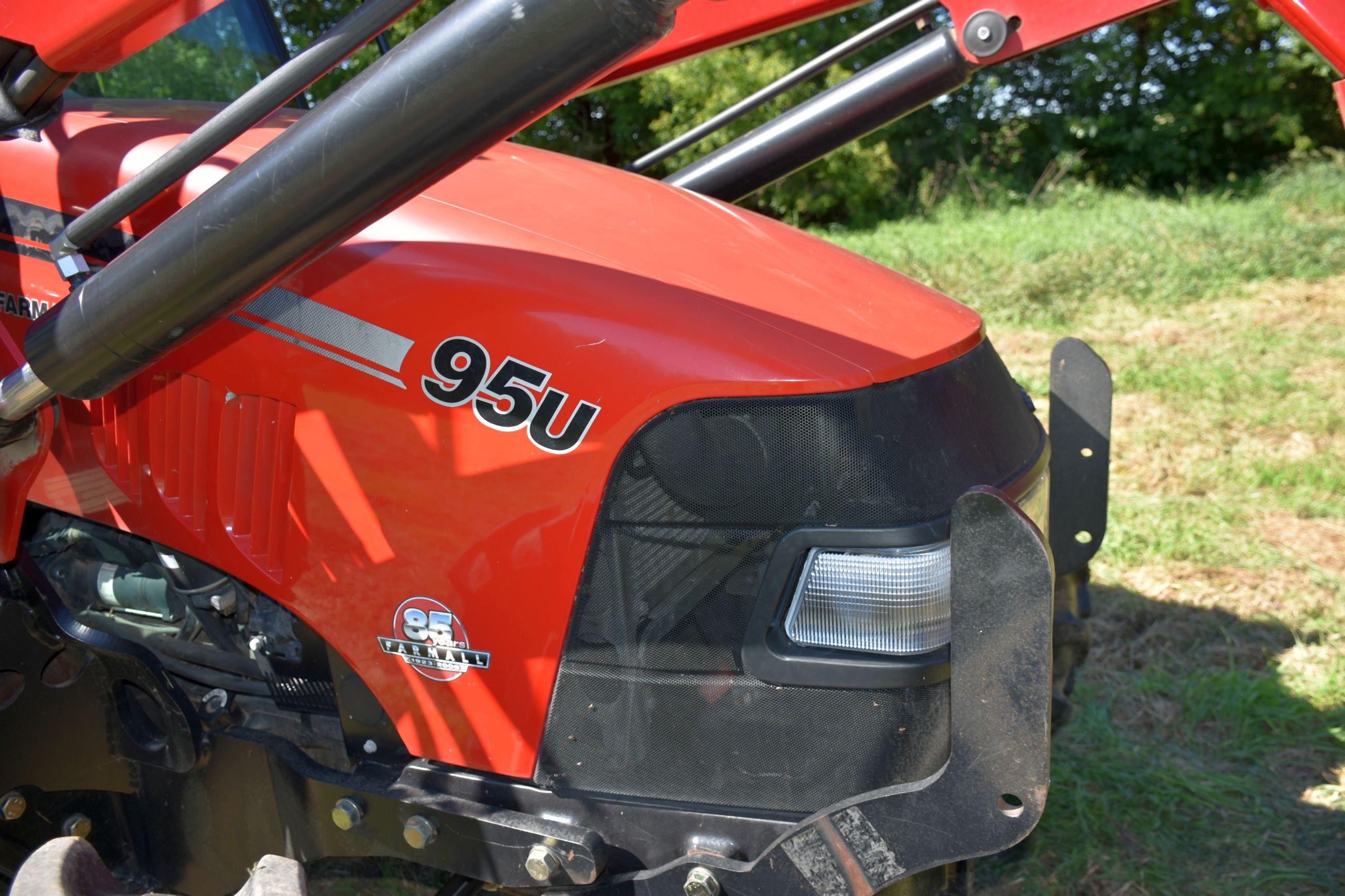 2008 Case IH 95U MFWD With CIH L745 Loader With Euro Style, Full Cab, 1733 Hours, 460/85R30,  540/10