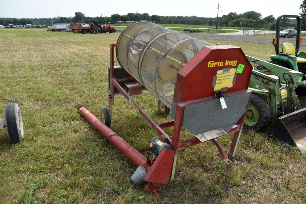 Farm King Grain Screener with Auger, (2) 1HP  Electric Motors Included